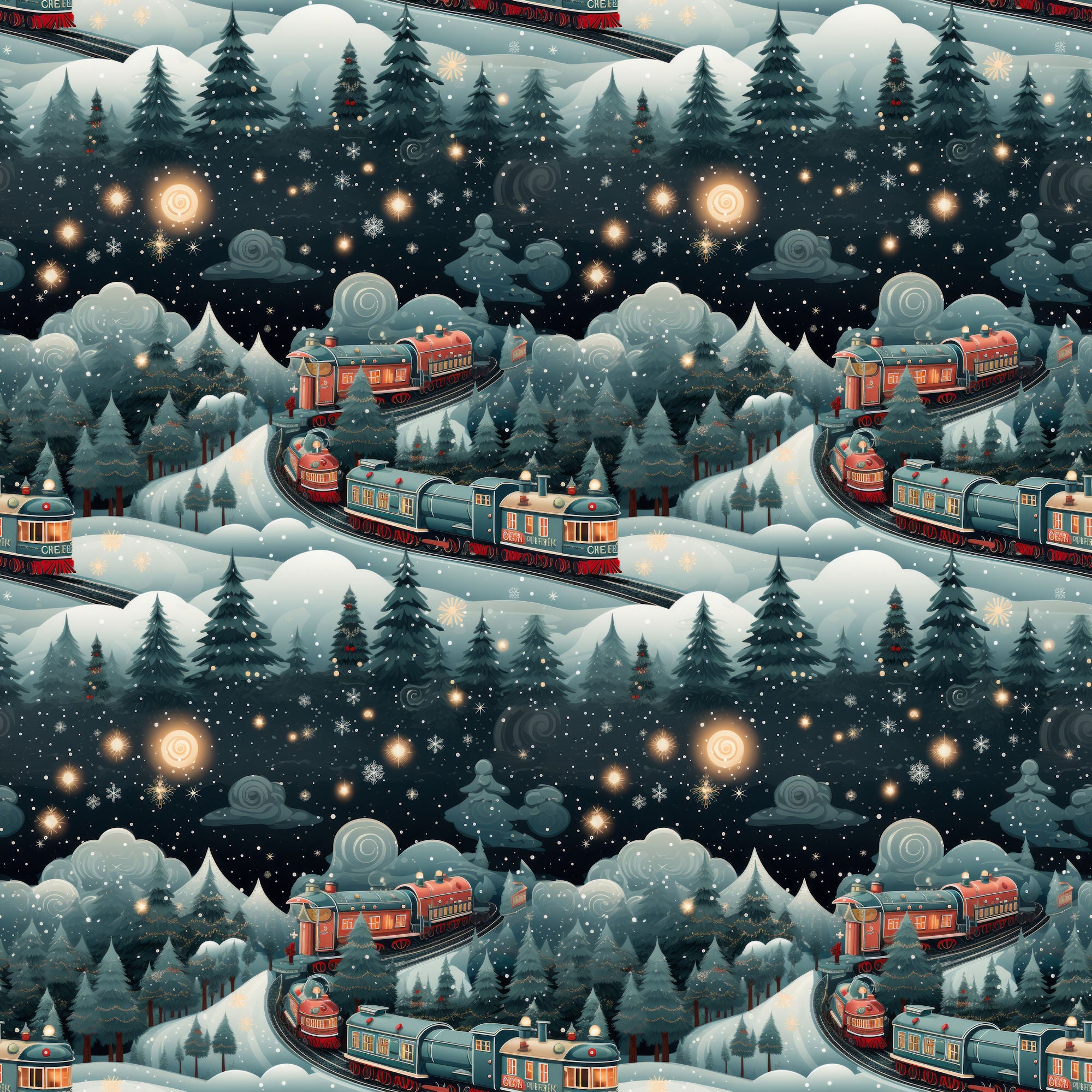 North Pole Express Collection North Pole Express 12 x 12 Double-Sided Scrapbook Paper by SSC Designs