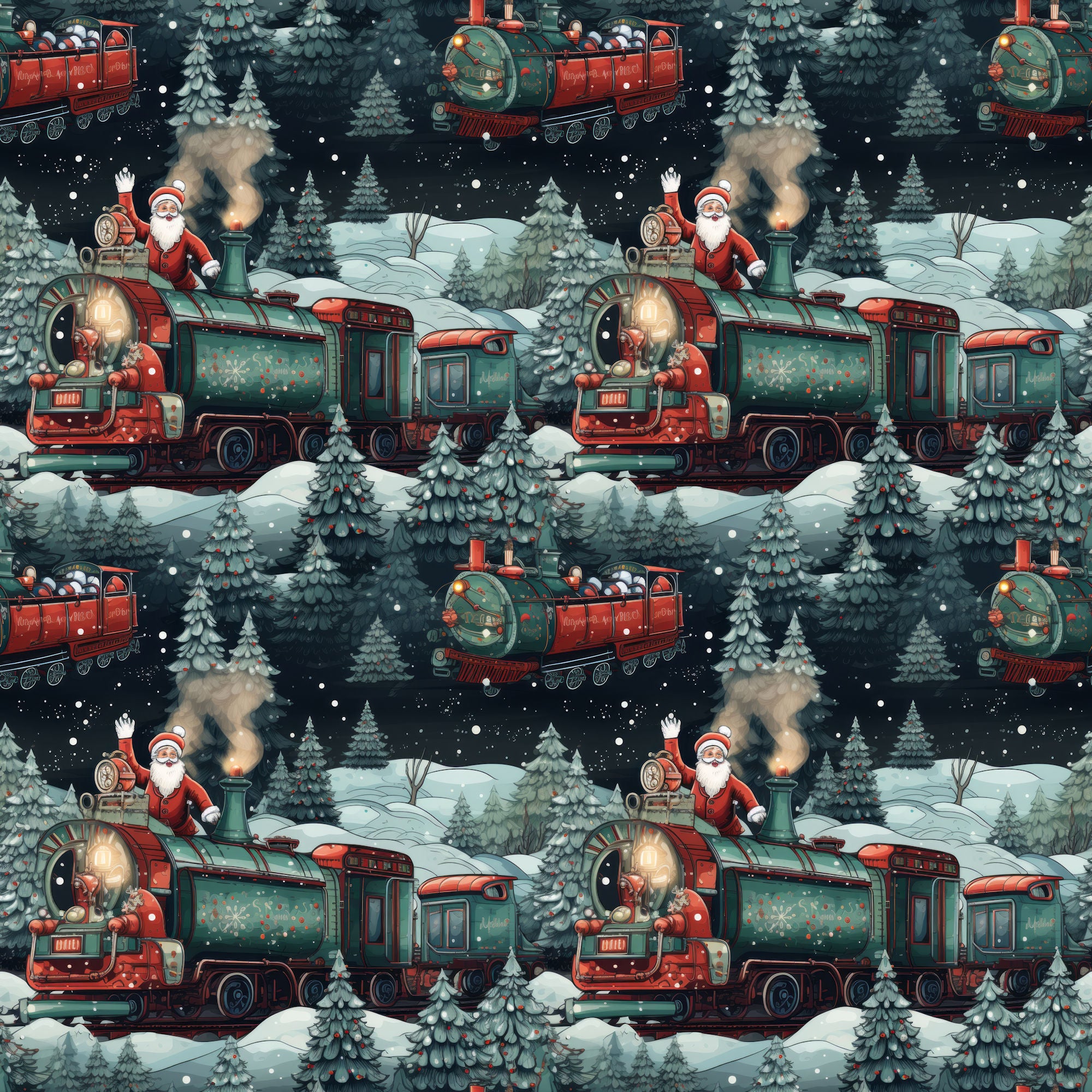 North Pole Express Collection North Pole Express 12 x 12 Double-Sided Scrapbook Paper by SSC Designs