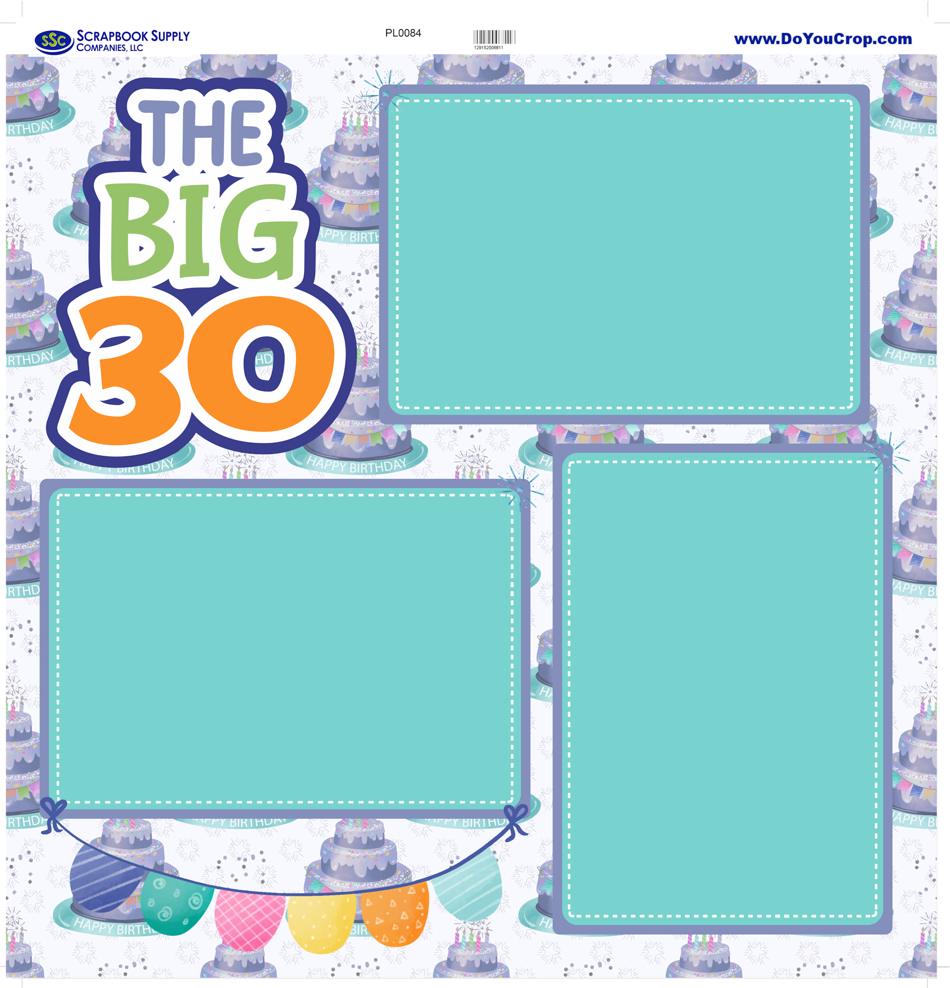 The Big One Custom Birthday Years (2) - 12 x 12 Printed Scrapbook Pages by SSC Designs