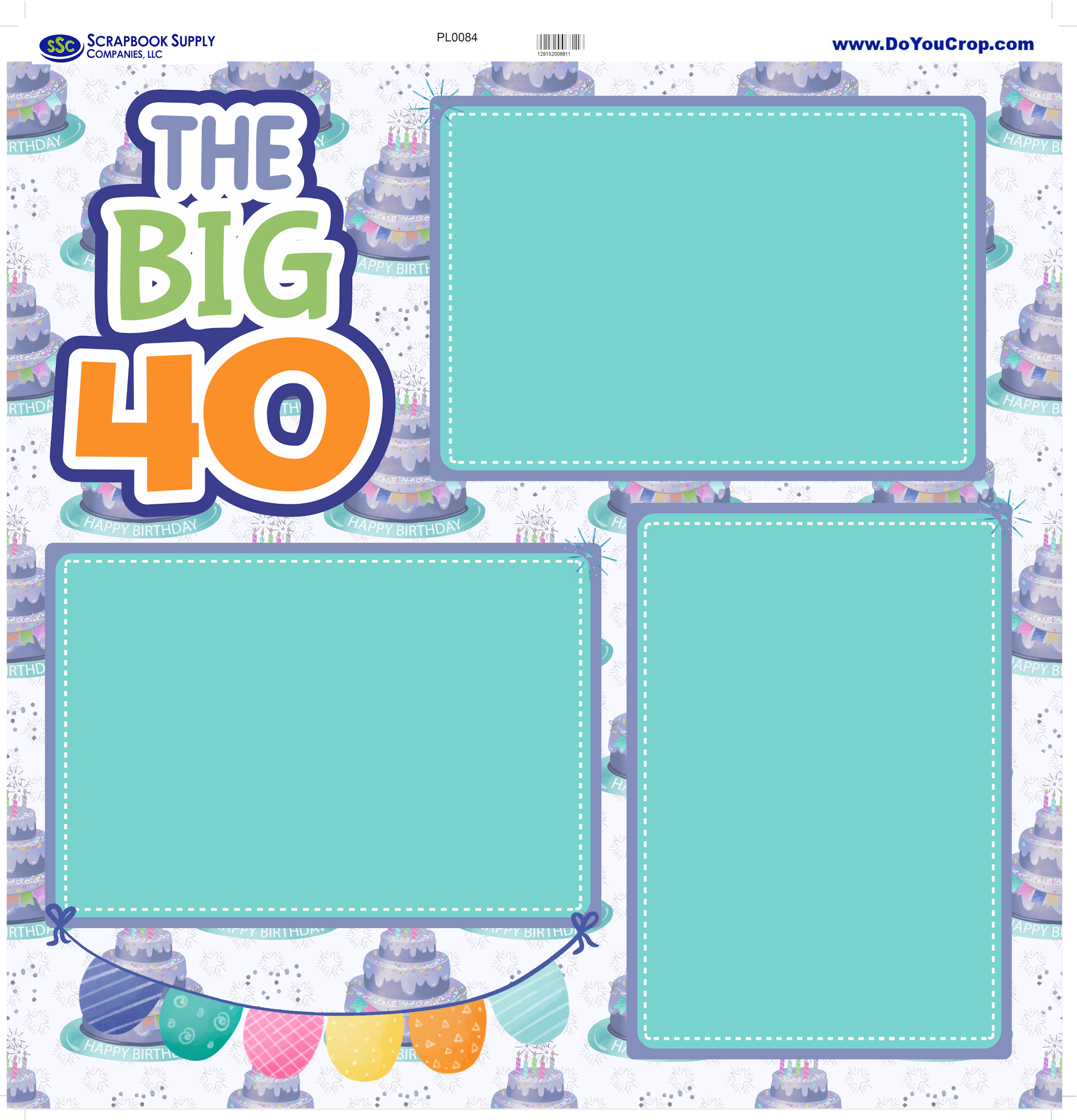 The Big One Custom Birthday Years (2) - 12 x 12 Printed Scrapbook Pages by SSC Designs