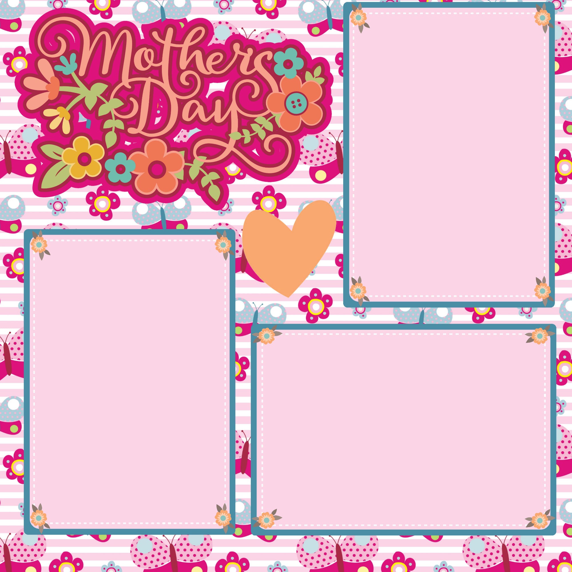 Mother's Day Flowers (2) - 12 x 12 Printed Scrapbook Pages by SSC Designs