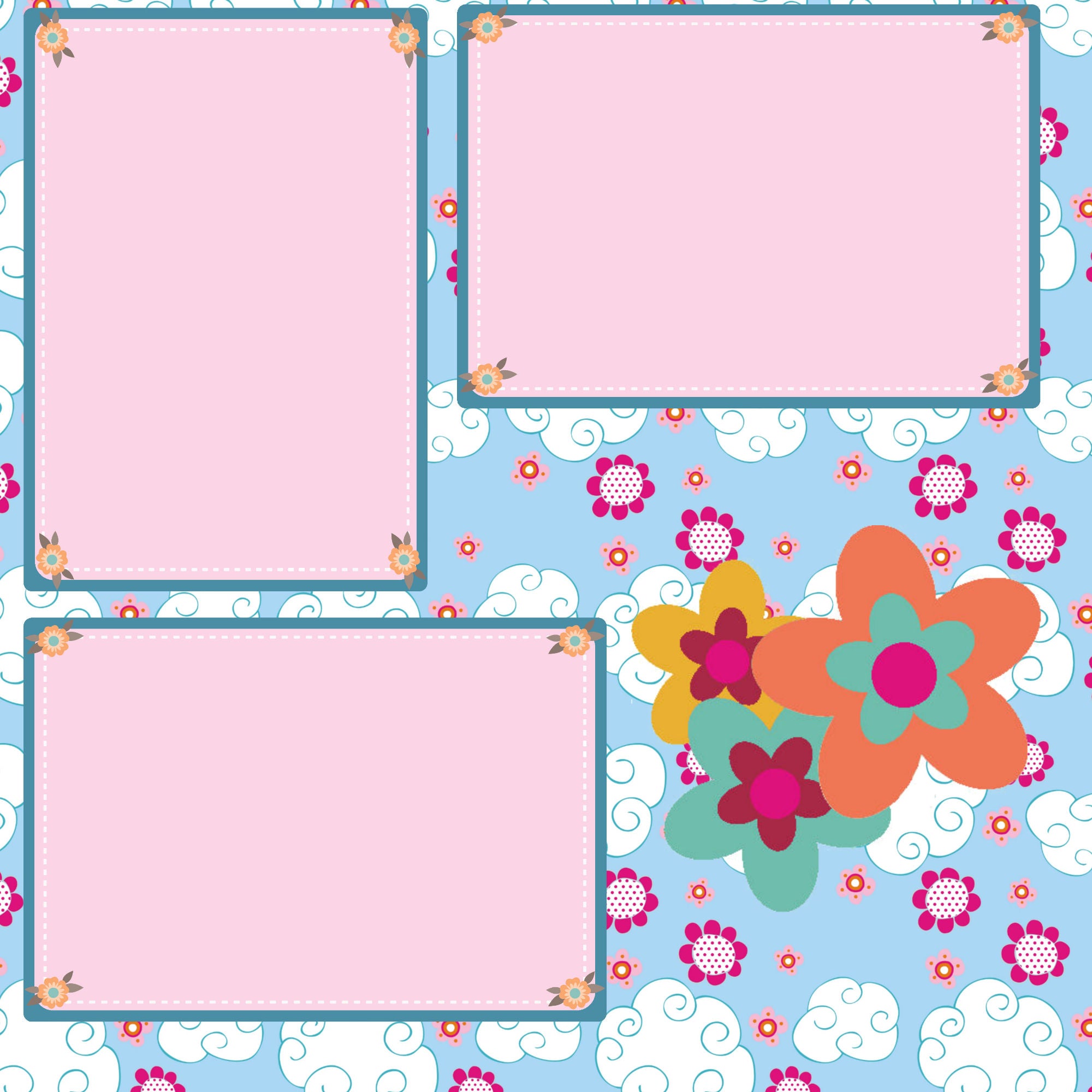 Mother's Day Flowers (2) - 12 x 12 Printed Scrapbook Pages by SSC Designs