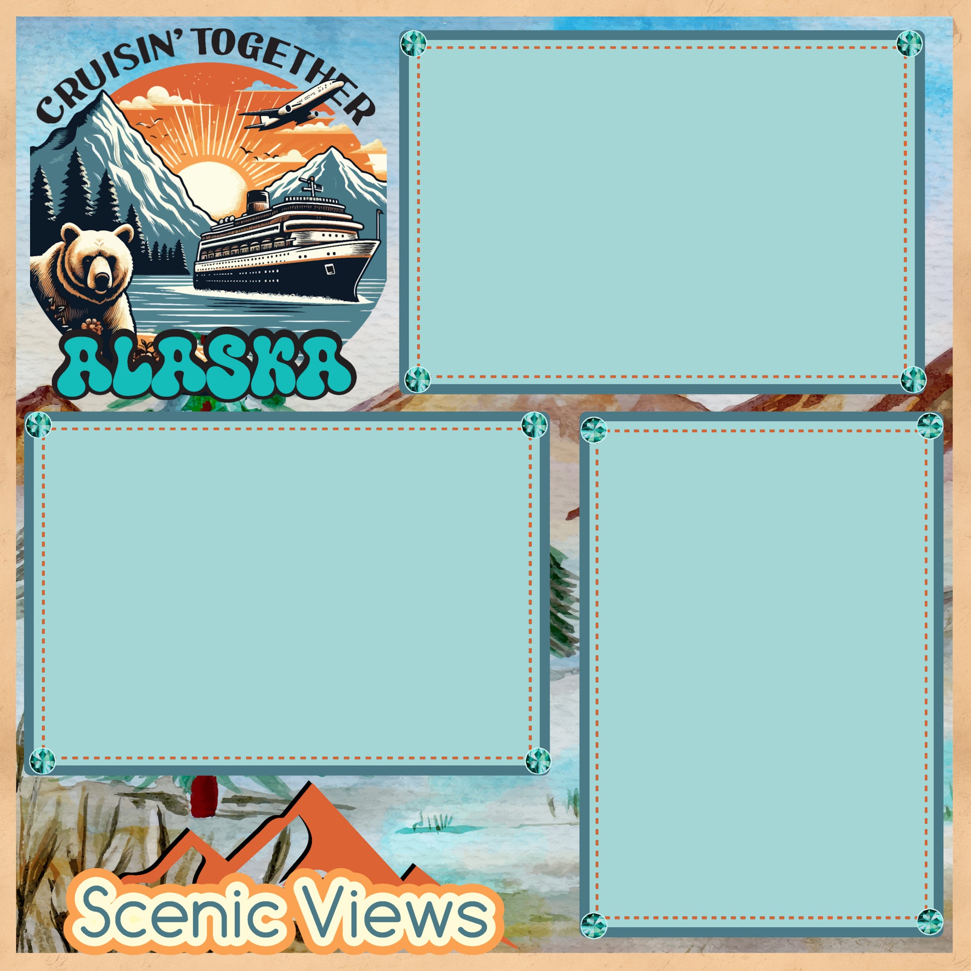 Cruisin' Alaska (2) - 12 x 12 Printed Scrapbook Pages by SSC Designs