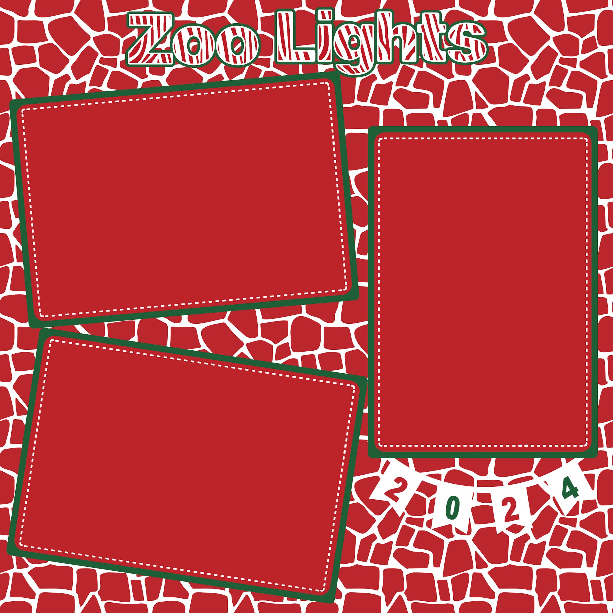 Christmas Zoo Lights (2) - 12 x 12 Printed Scrapbook Pages by SSC Designs