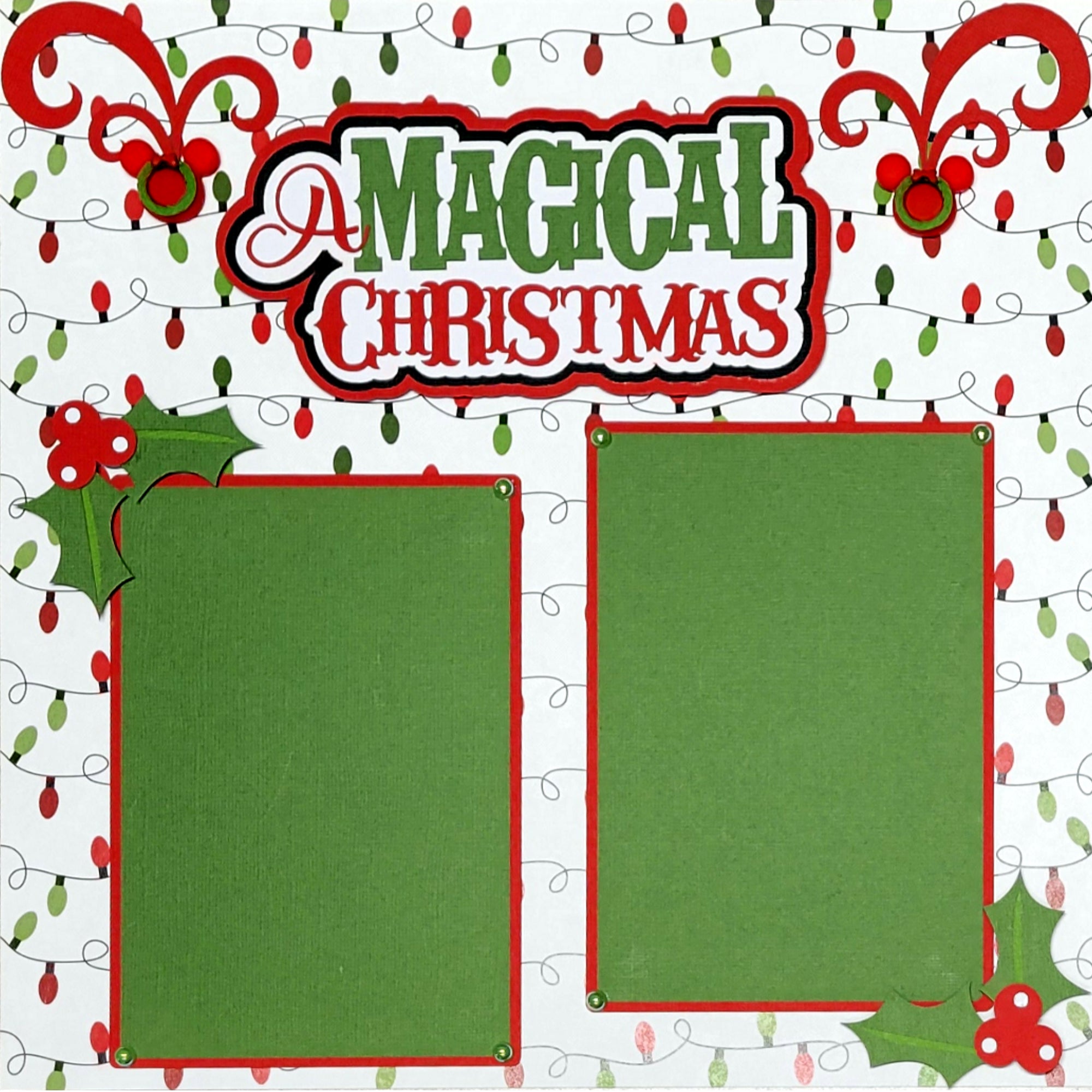 A Magical Christmas (2) - 12 x 12 Pages, Fully-Assembled & Hand-Crafted 3D Scrapbook Premade by SSC Designs