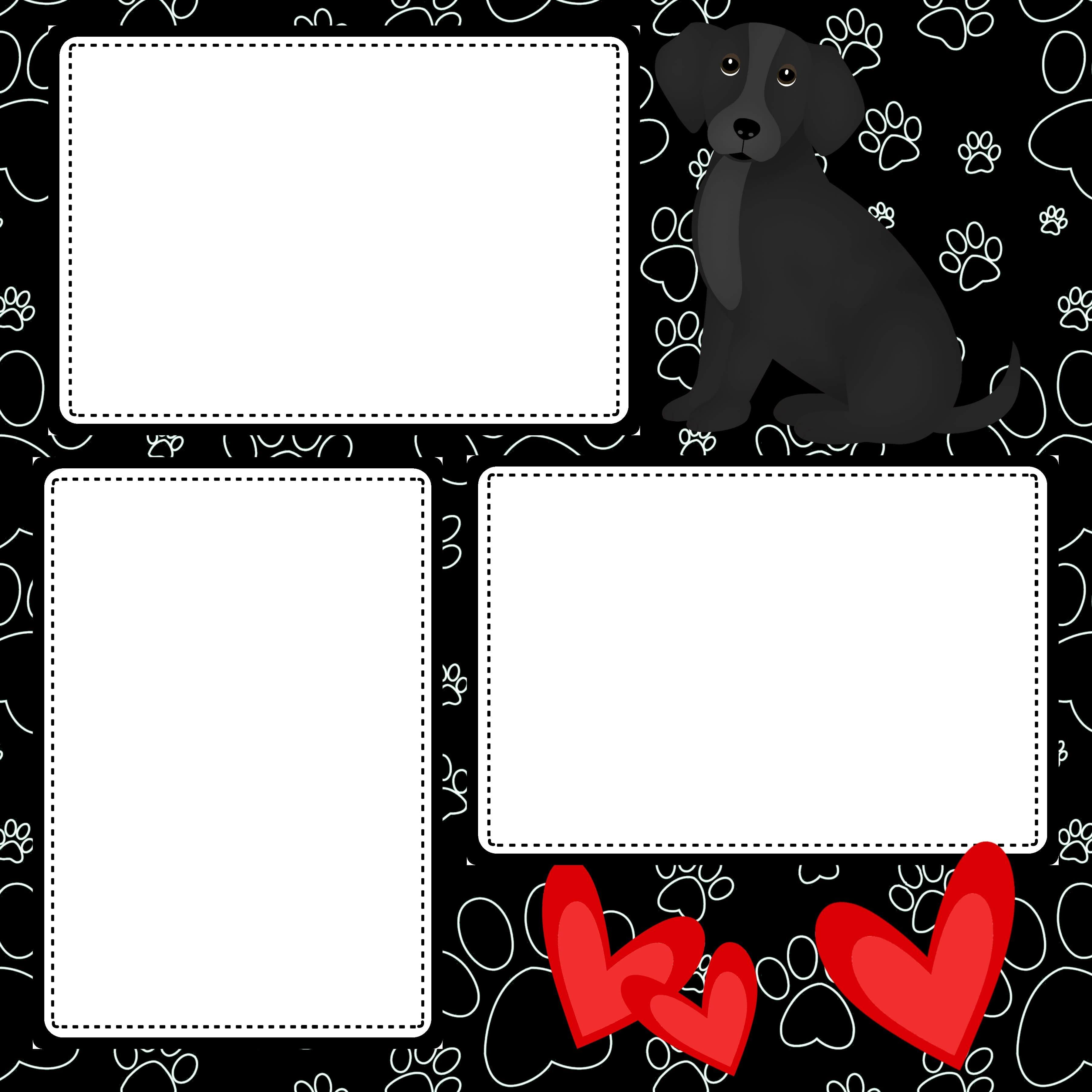 Puppy Love **Pick Your Breed** (2) - 12 x 12 Premade, Printed Scrapbook Pages by SSC Designs - Scrapbook Supply Companies