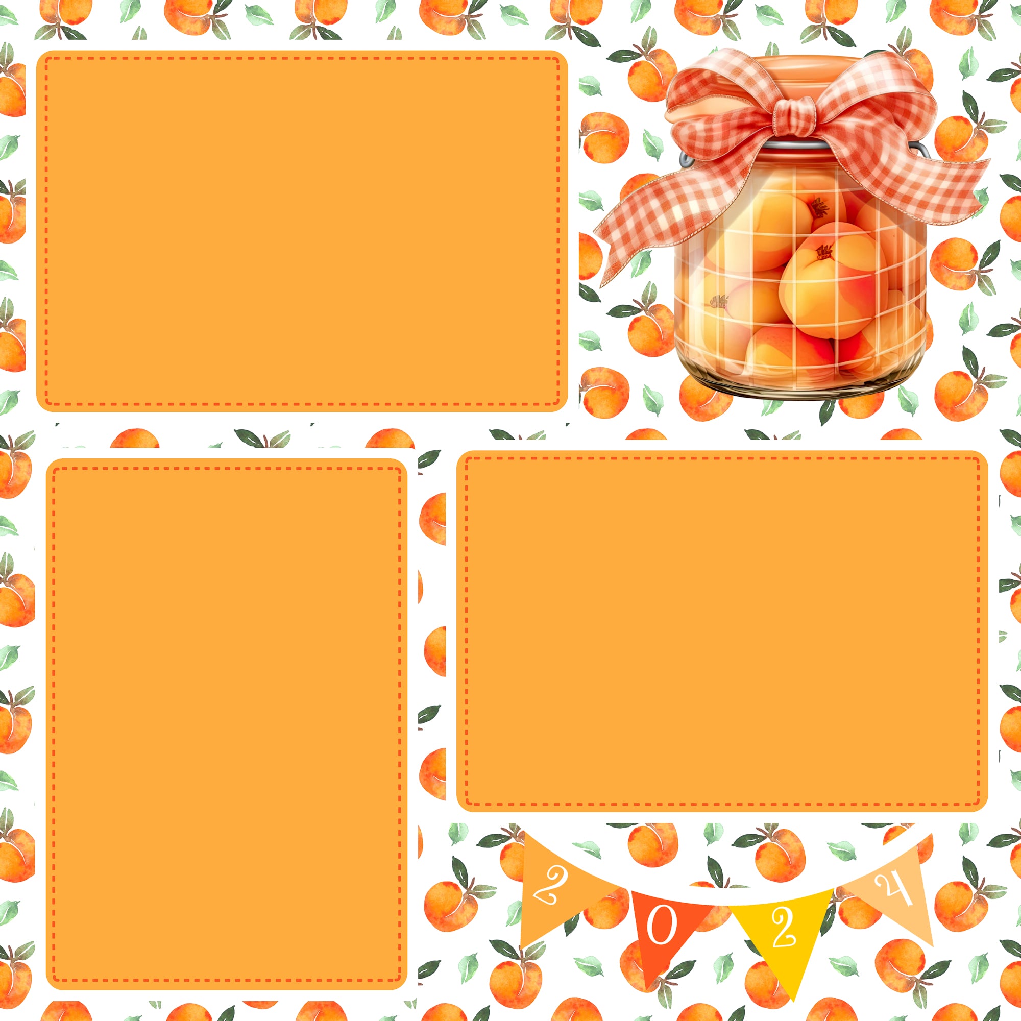 Picking Peaches (2) - 12 x 12 Premade, Printed Scrapbook Pages by SSC Designs