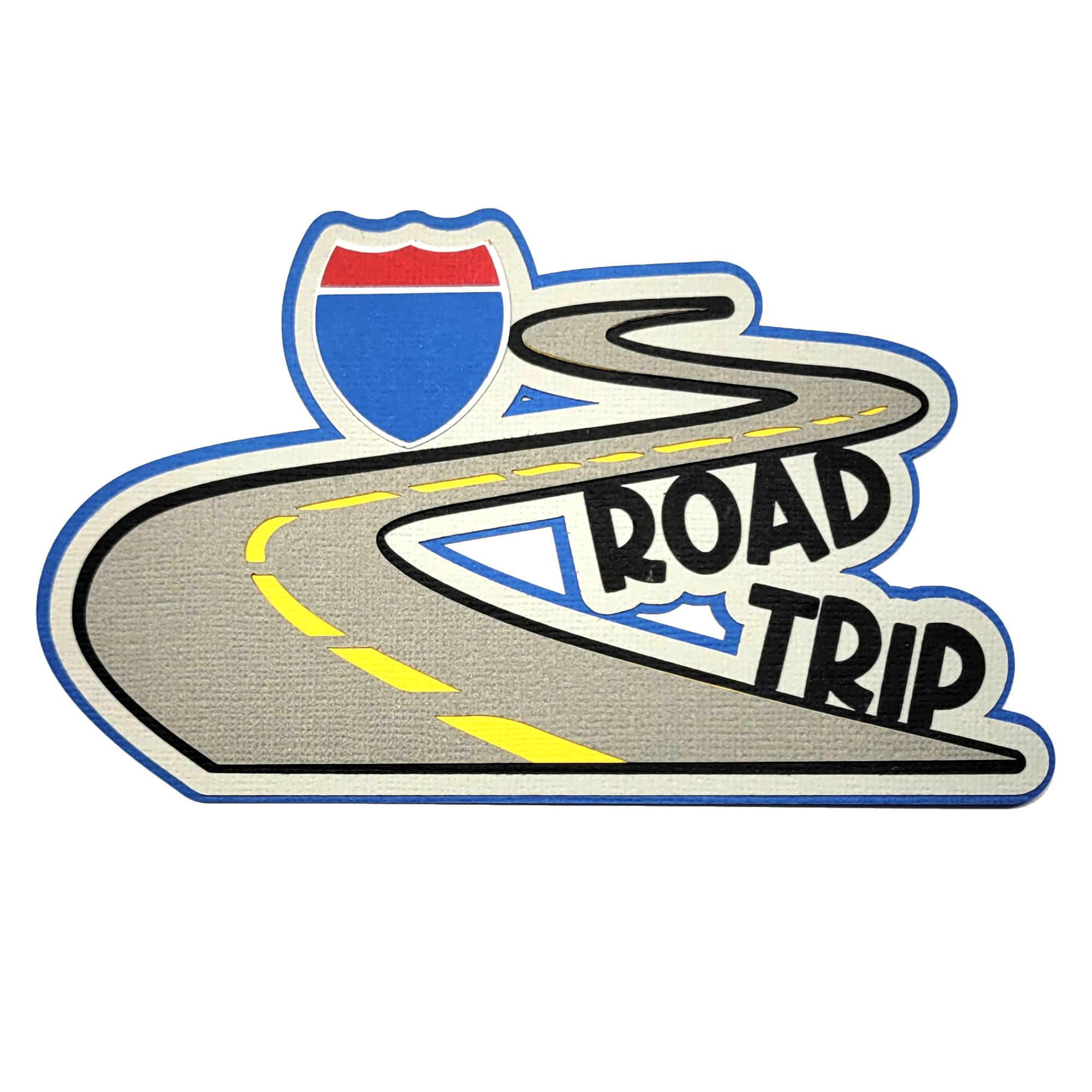 Road Trip Title 7 x 4 Fully-Assembled Laser Cut Scrapbook Embellishment by SSC Laser Designs