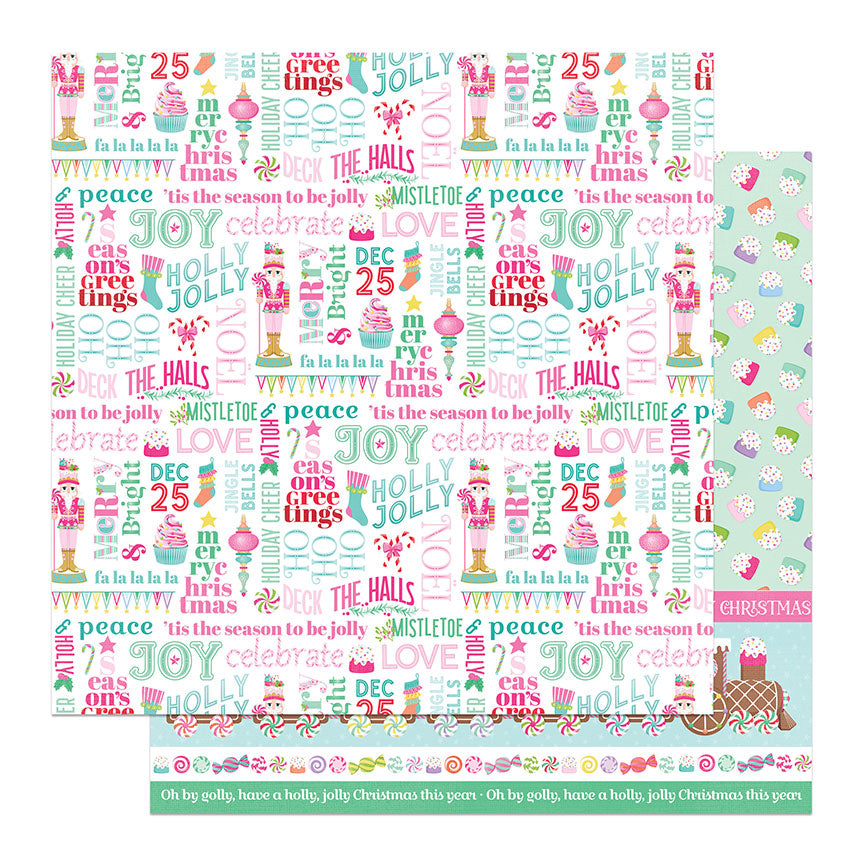 Sugar Plum Collection Sending Cheer 12 x 12 Double-Sided Scrapbook Paper by Photo Play Paper
