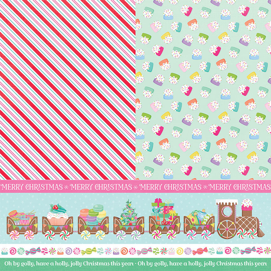 Sugar Plum Collection Sending Cheer 12 x 12 Double-Sided Scrapbook Paper by Photo Play Paper