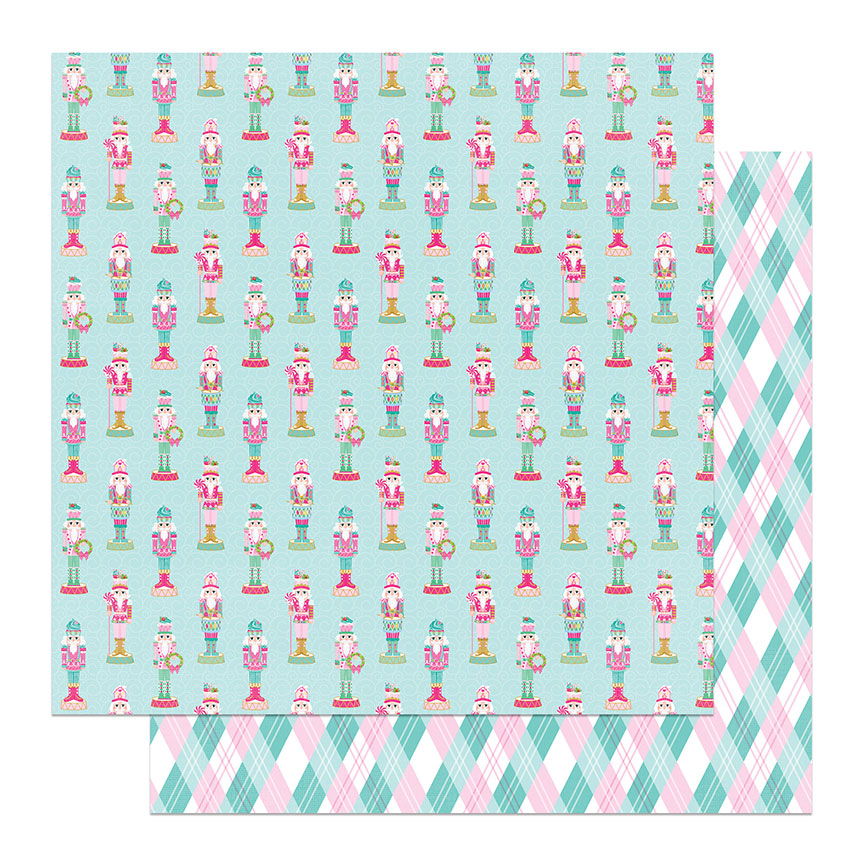 Sugar Plum Collection Sweet Nutcrackers 12 x 12 Double-Sided Scrapbook Paper by Photo Play Paper