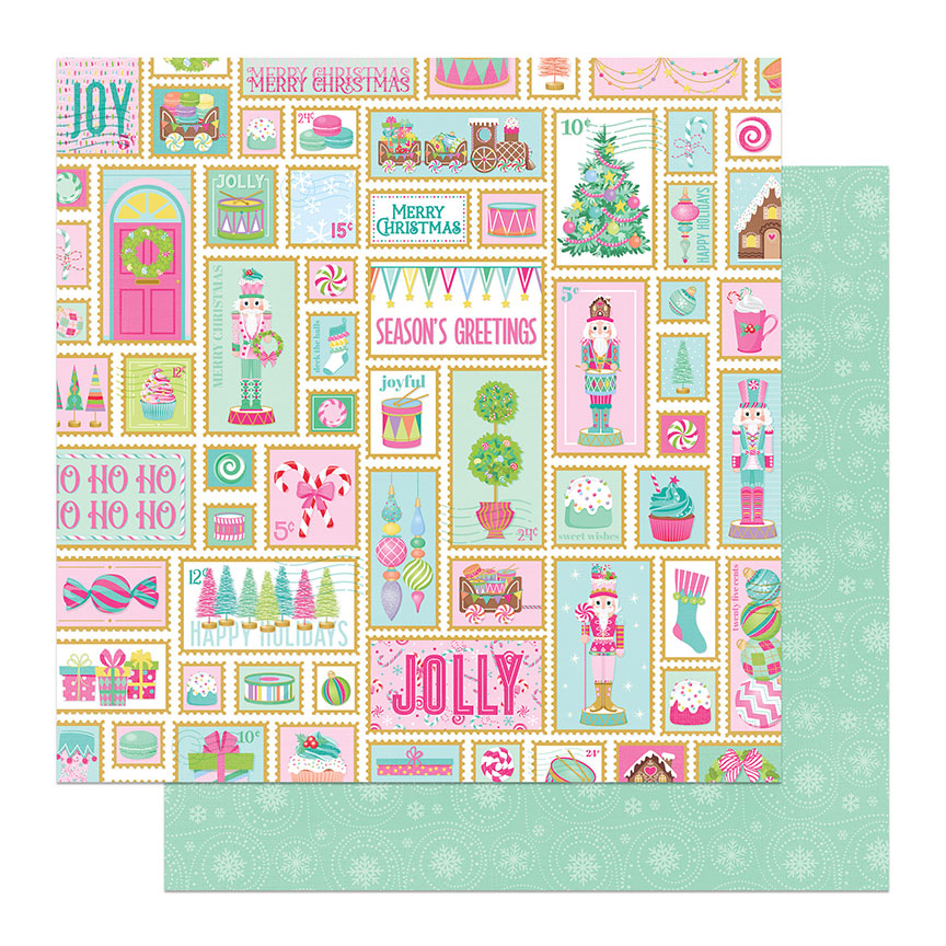 Sugar Plum Collection Holiday Mail 12 x 12 Double-Sided Scrapbook Paper by Photo Play Paper