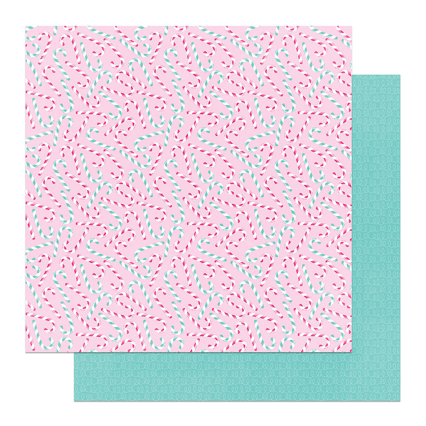 Sugar Plum Collection Candy Cane Wishes 12 x 12 Double-Sided Scrapbook Paper by Photo Play Paper