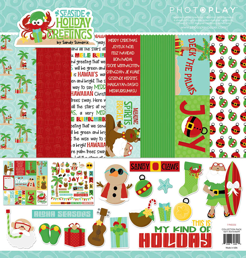 Seaside Holiday Greetings Collection 12 x 12 Scrapbook Collection Kit by Photo Play Paper