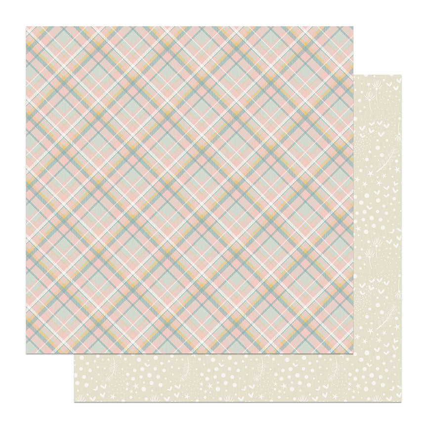 Sweet Little Princess Collection Pretty Plaid 12 x 12 Double-Sided Scrapbook Paper by Photo Play Paper