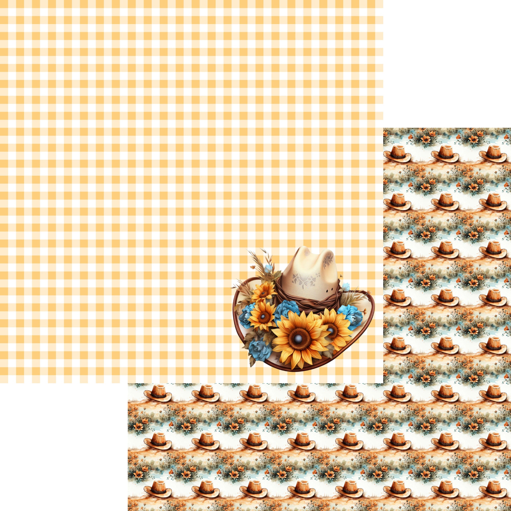 Fall Blessings Collection Cowboy Love 12 x 12 Double-Sided Scrapbook Paper by SSC Designs