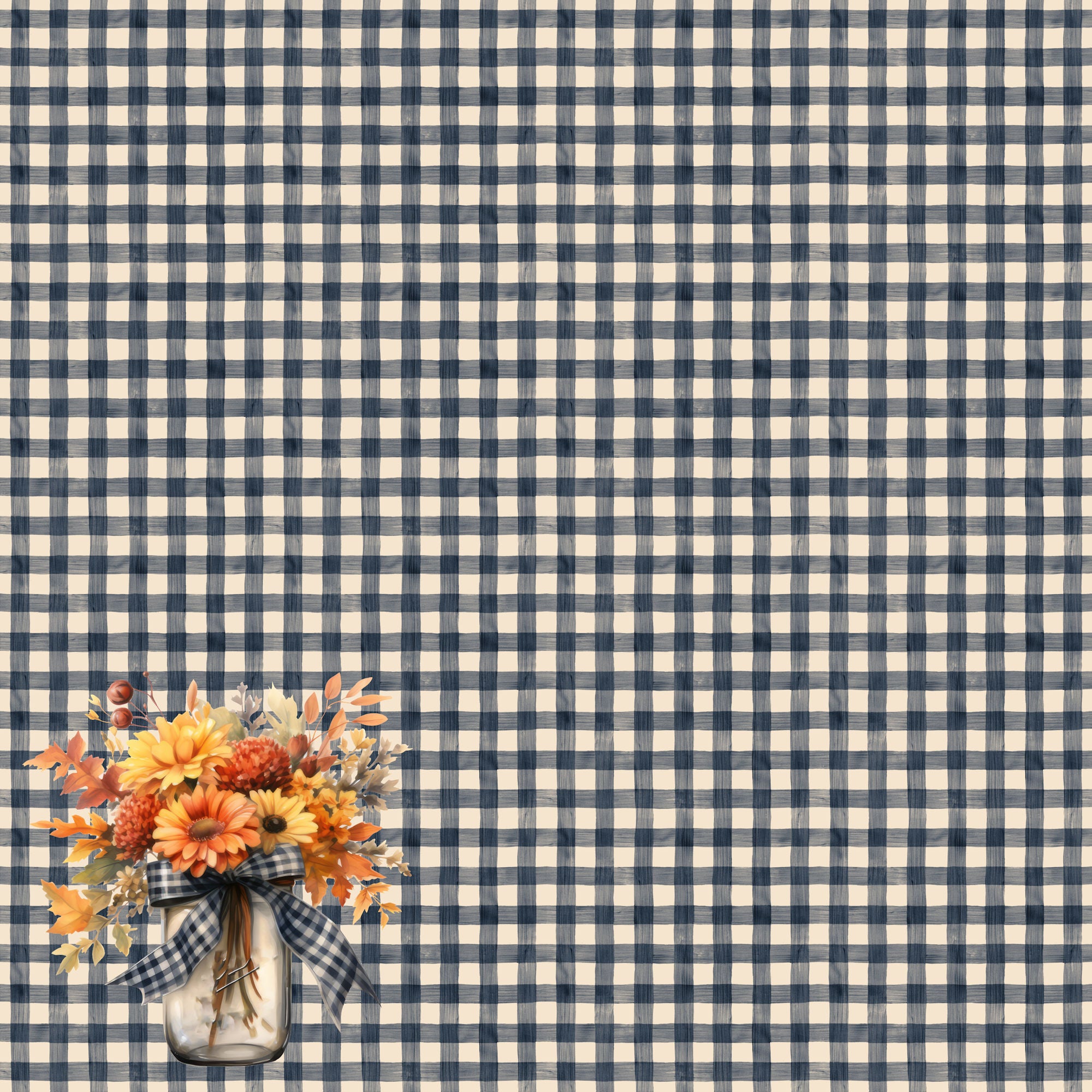 Fall Blessings Collection Beautiful Bouquet 12 x 12 Double-Sided Scrapbook Paper by SSC Designs