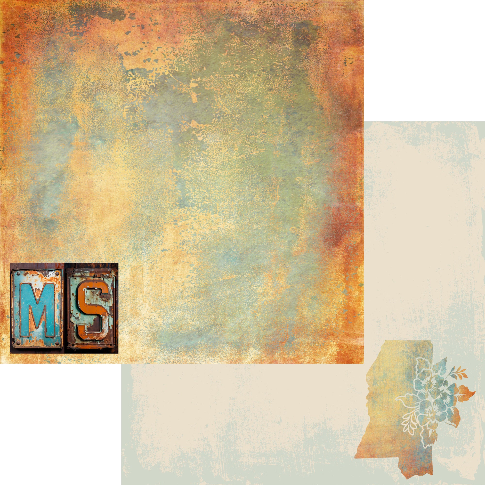 State Plates Collection Mississippi  12 x 12 Double-Sided Scrapbook Paper by SSC Designs