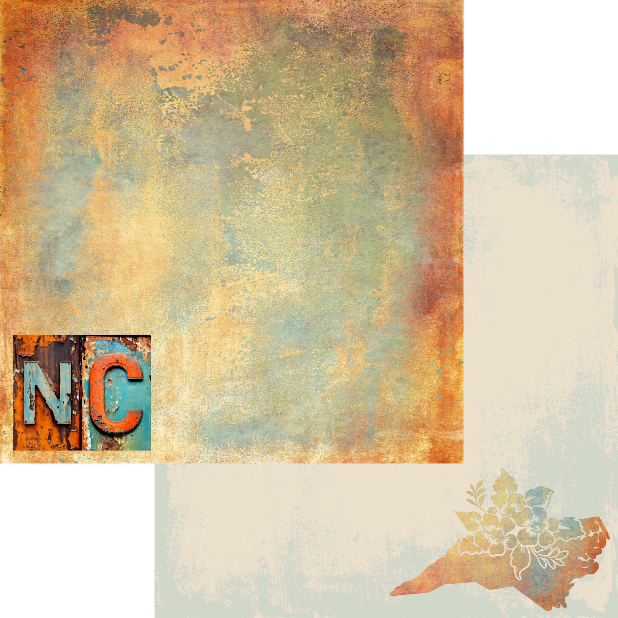 State Plates Collection North Carolina  12 x 12 Double-Sided Scrapbook Paper by SSC Designs