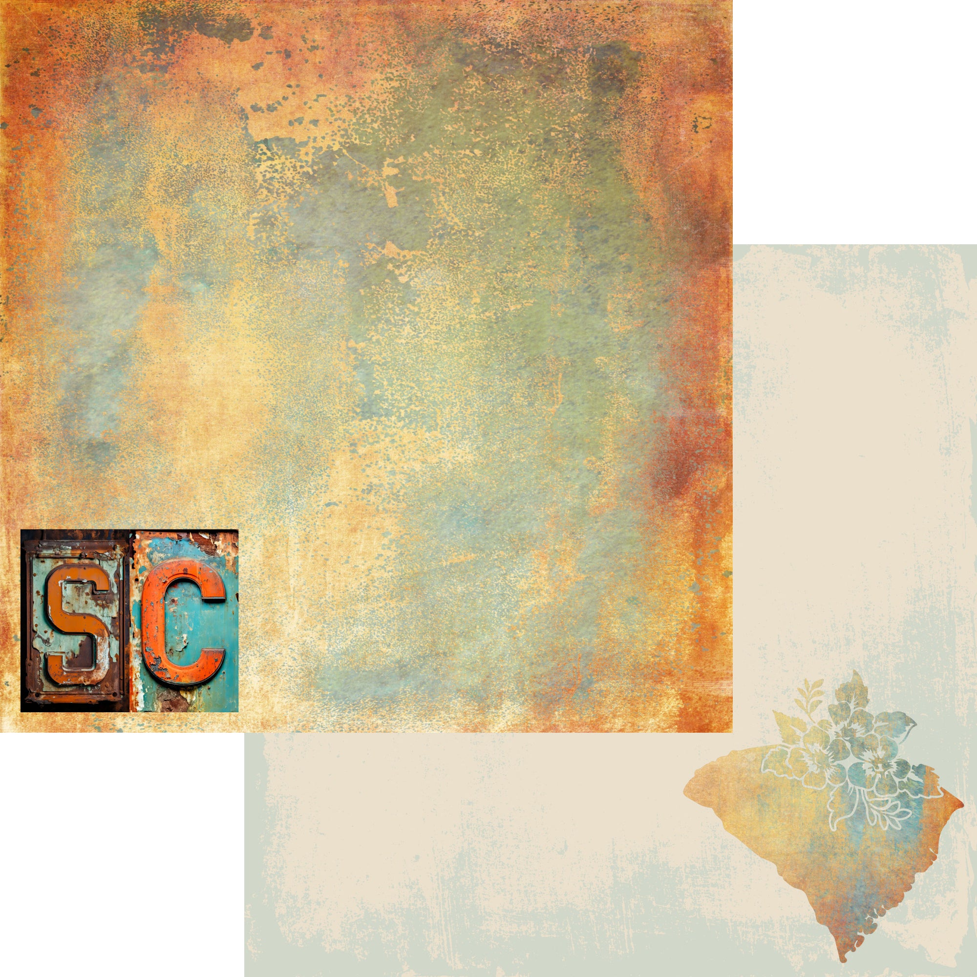 State Plates Collection South Carolina  12 x 12 Double-Sided Scrapbook Paper by SSC Designs