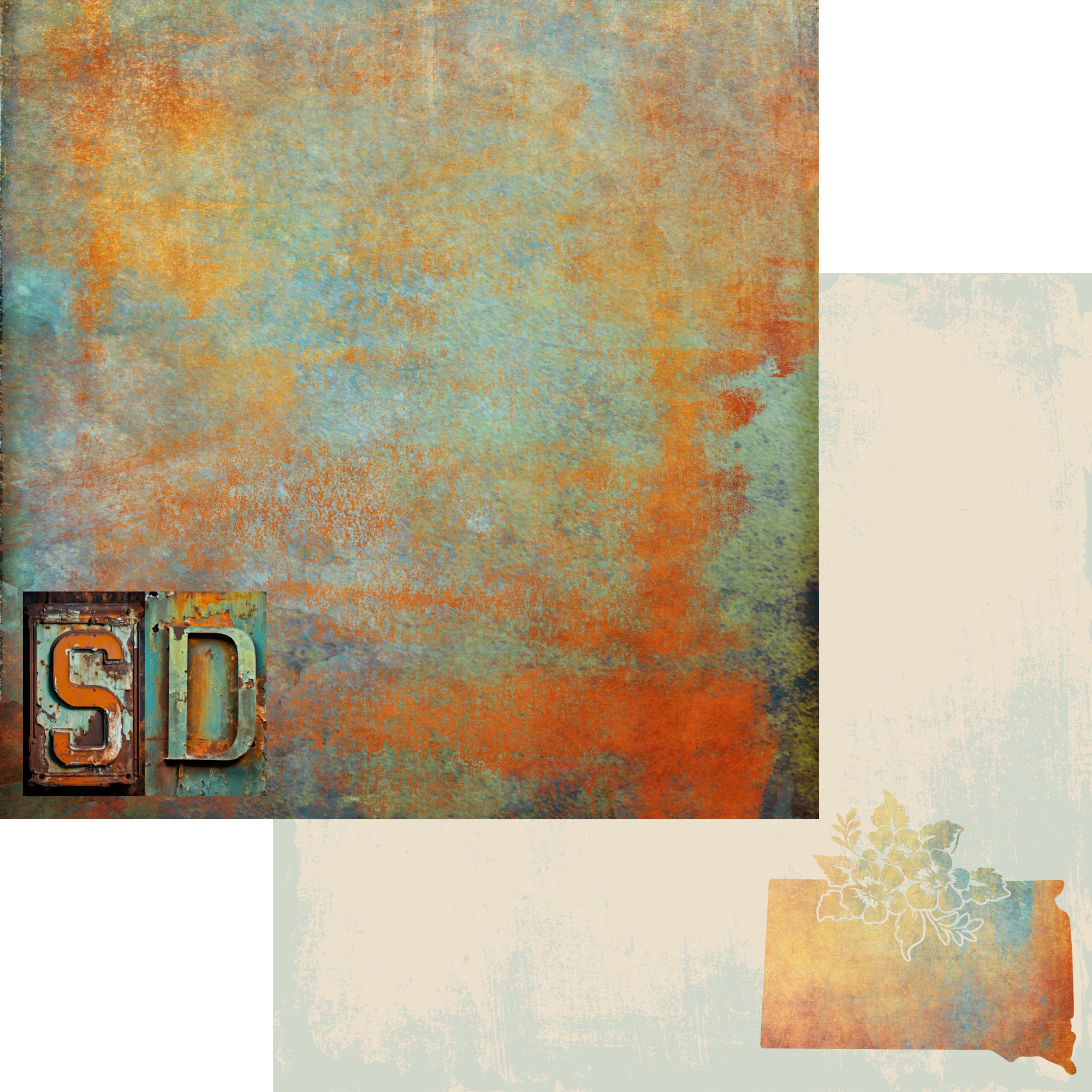 State Plates Collection South Dakota  12 x 12 Double-Sided Scrapbook Paper by SSC Designs