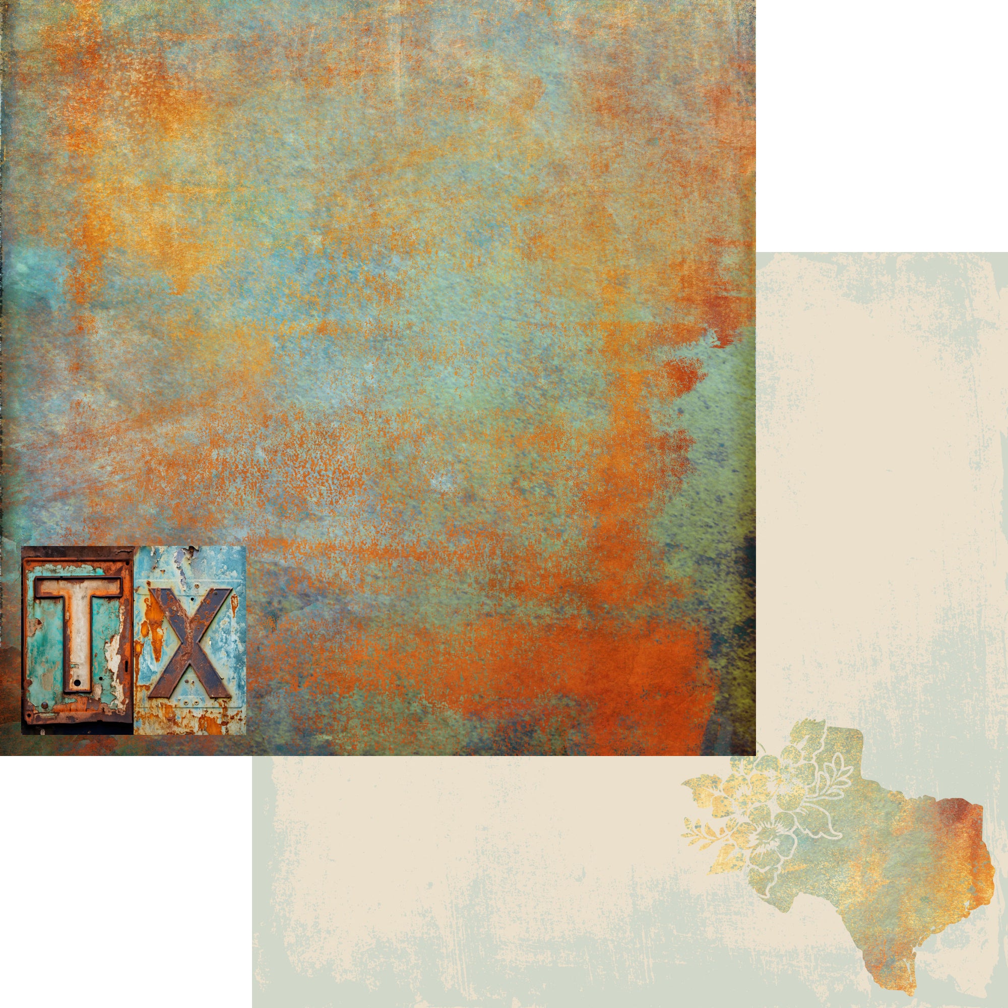 State Plates Collection Texas  12 x 12 Double-Sided Scrapbook Paper by SSC Designs