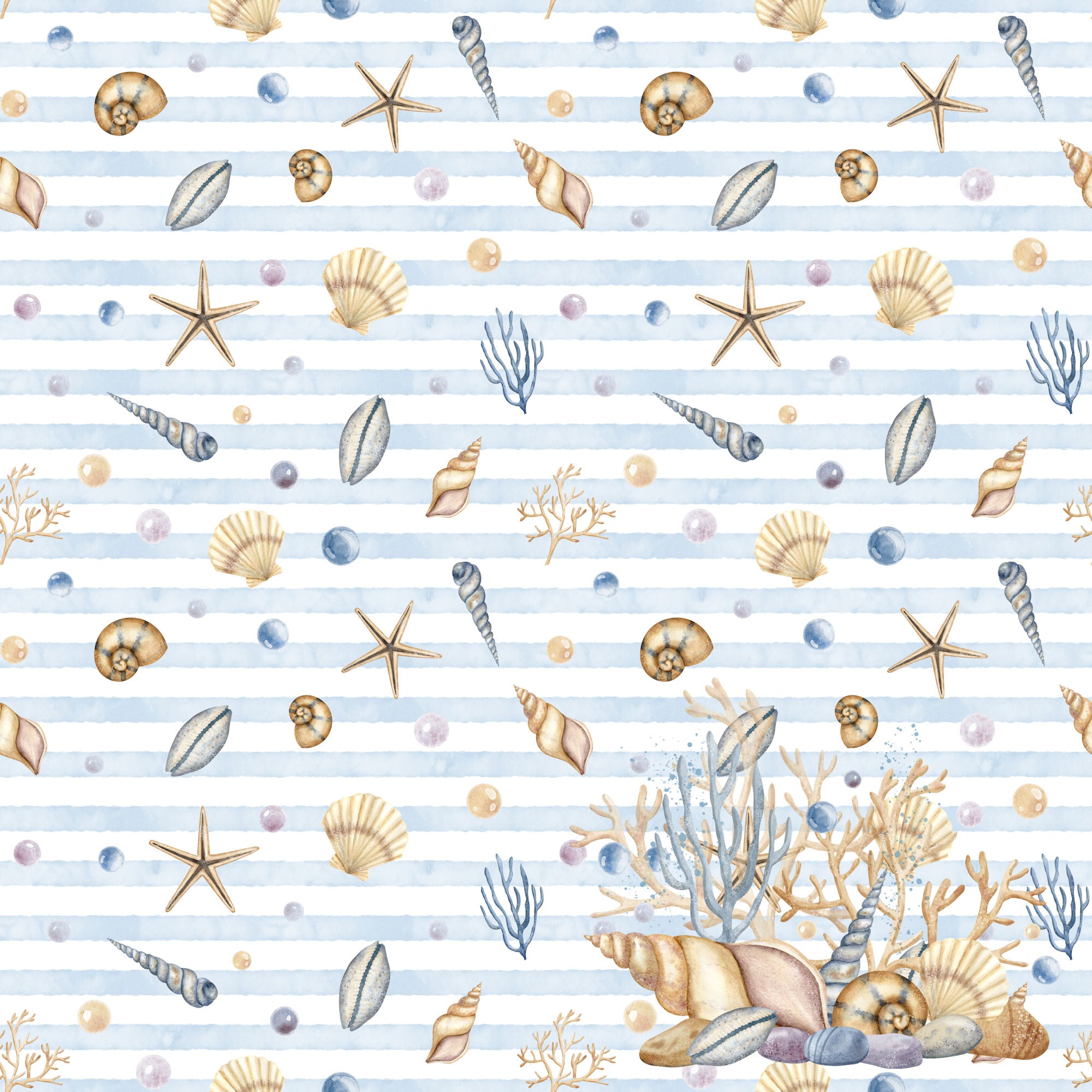 Seaside Dreams Collection Ocean 12 x 12 Double-Sided Scrapbook Paper by SSC Designs