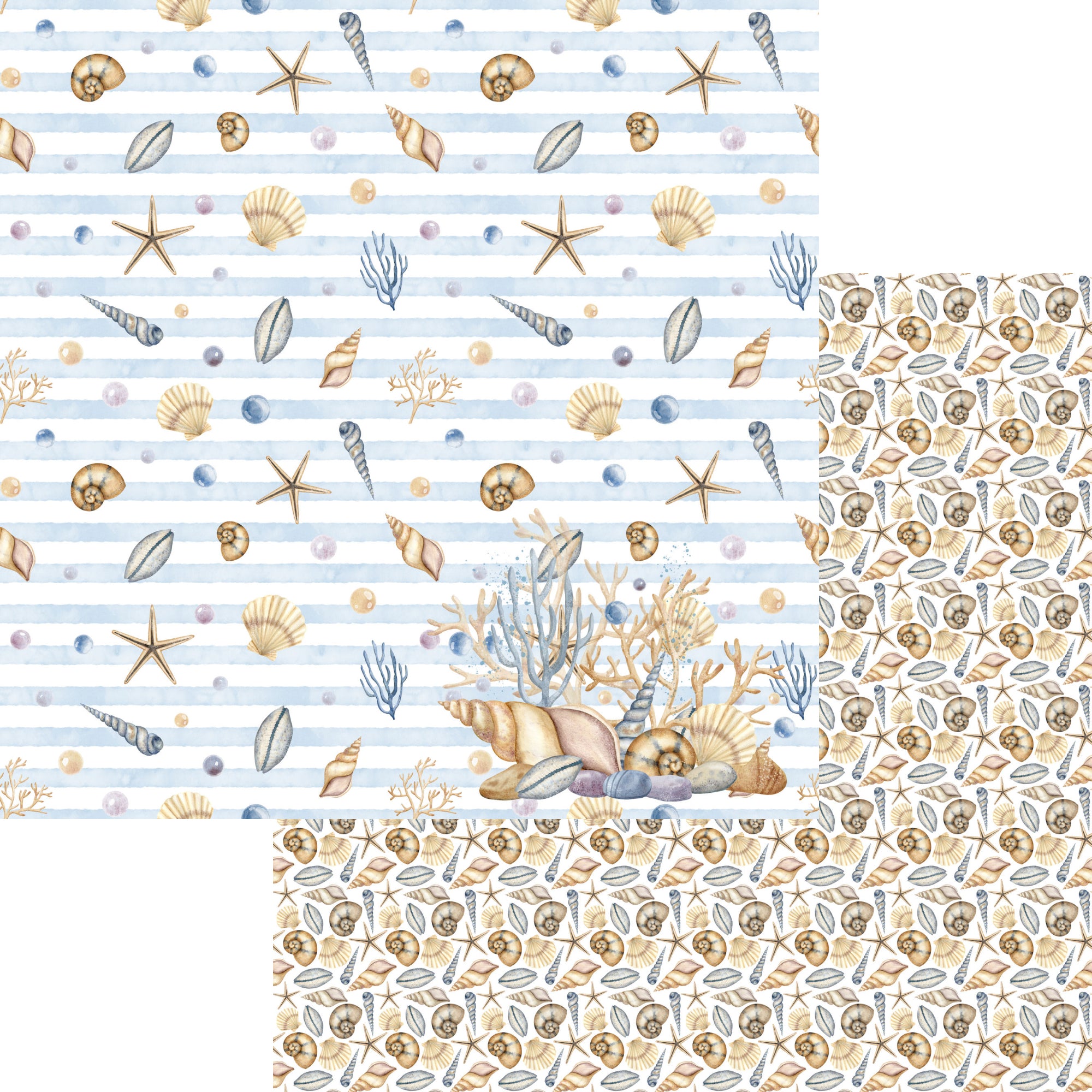 Seaside Dreams Collection Ocean 12 x 12 Double-Sided Scrapbook Paper by SSC Designs