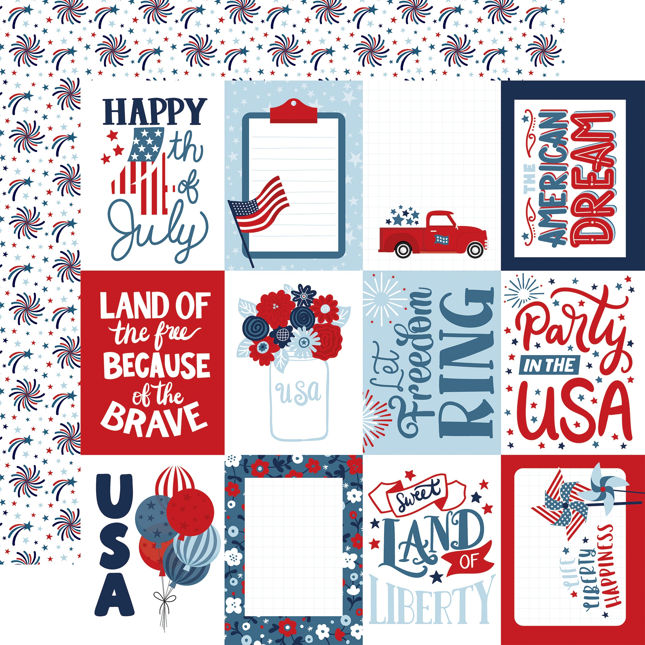 Stars and Stripes Forever Collection 12 x 12 Scrapbook Collection Kit by Echo Park Paper