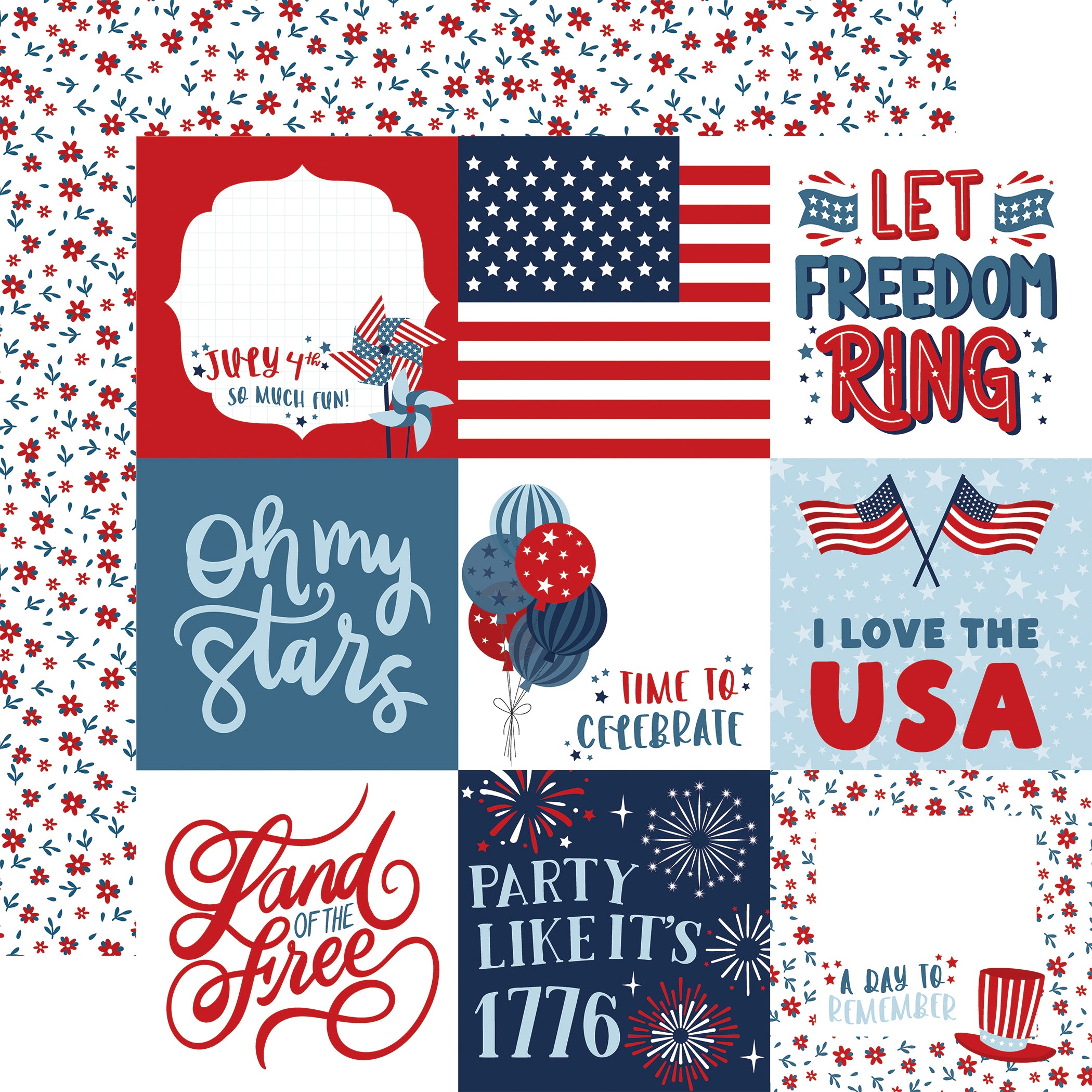 Stars and Stripes Forever Collection 12 x 12 Scrapbook Collection Kit by Echo Park Paper