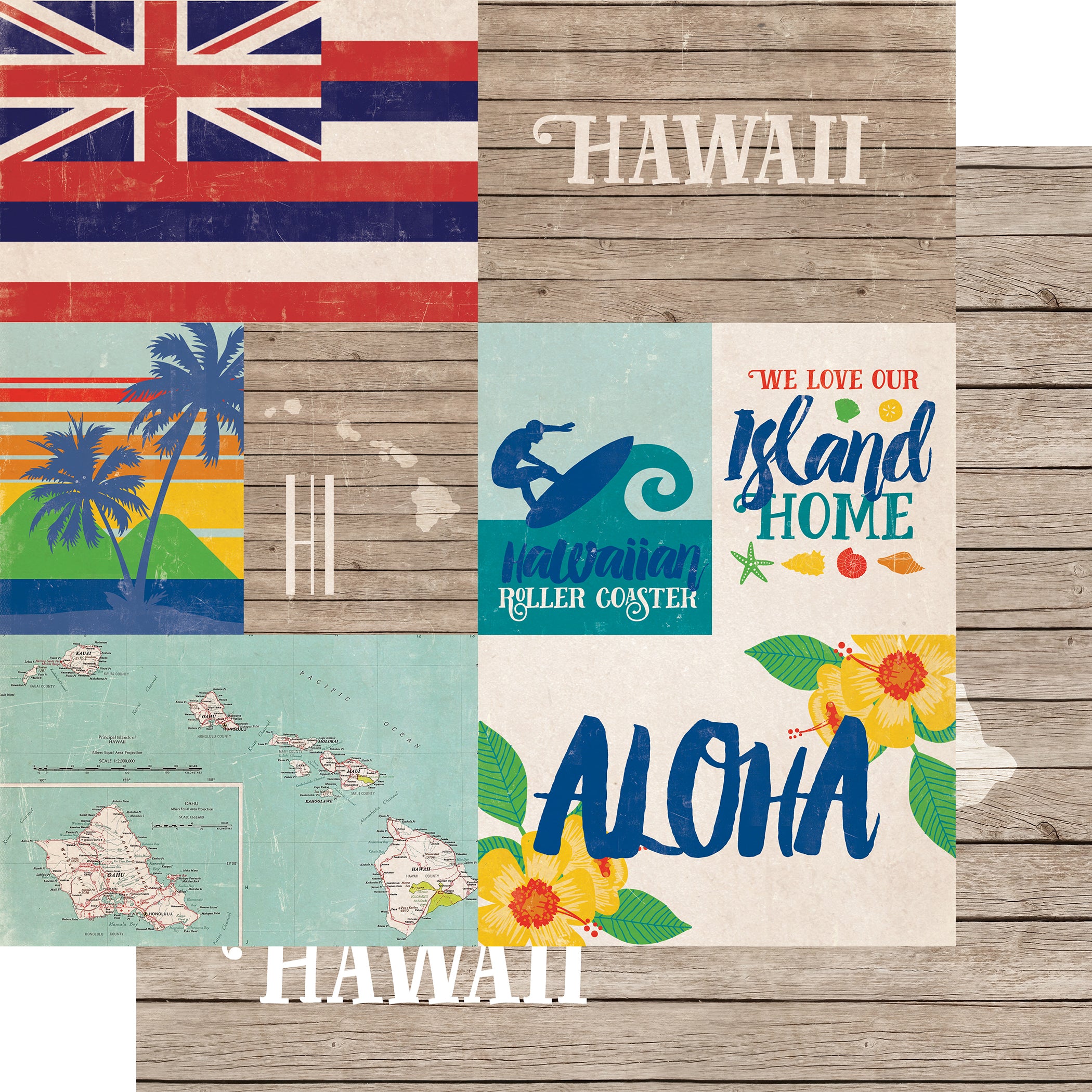 Stateside Collection Hawaii 12 x 12 Double-Sided Scrapbook Paper by Echo Park Paper