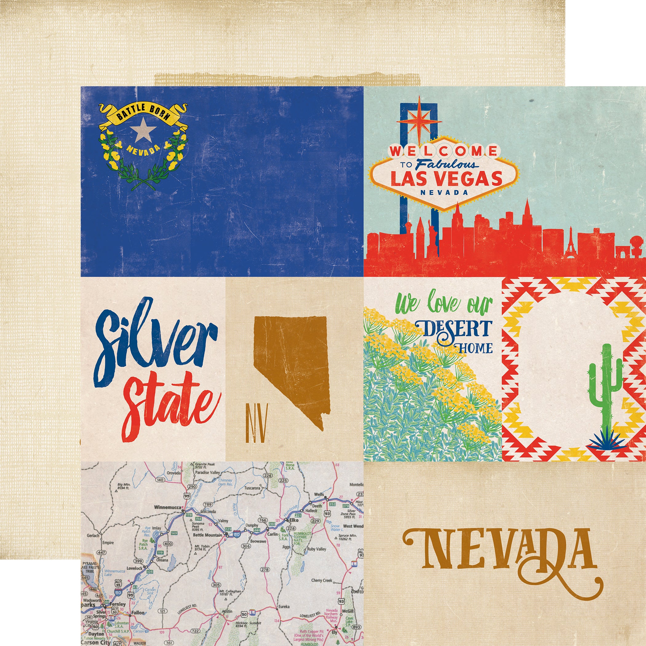 Stateside Collection Nevada 12 x 12 Double-Sided Scrapbook Paper by Echo Park Paper