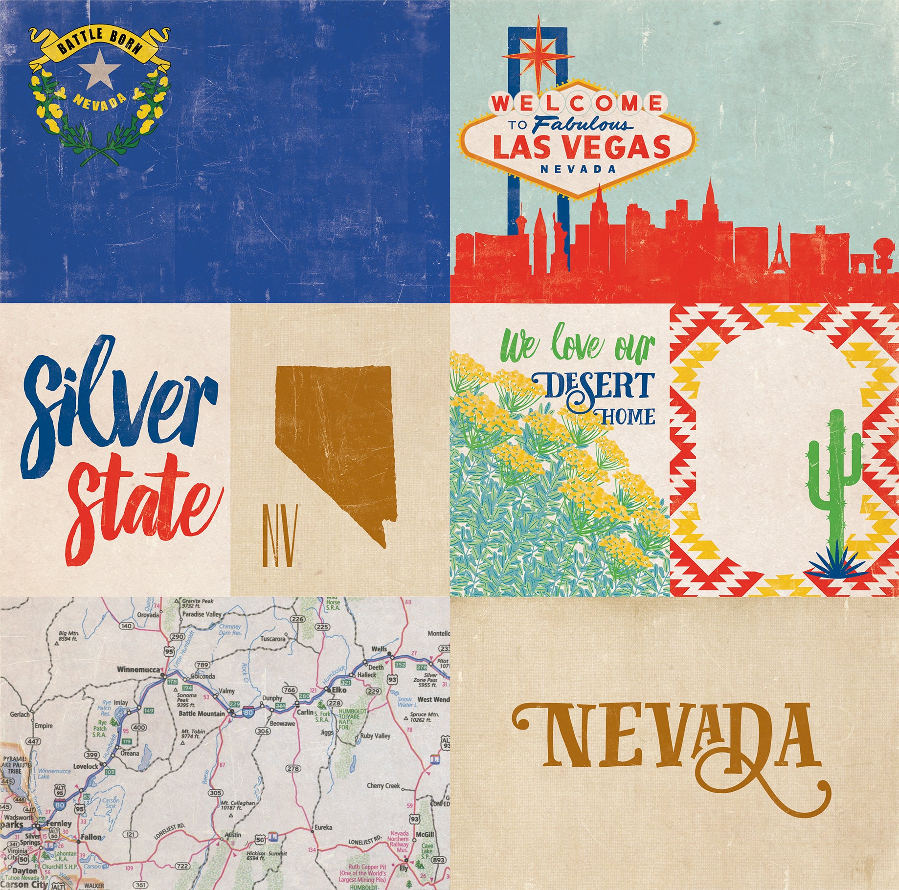 Stateside Collection Nevada 12 x 12 Double-Sided Scrapbook Paper by Echo Park Paper