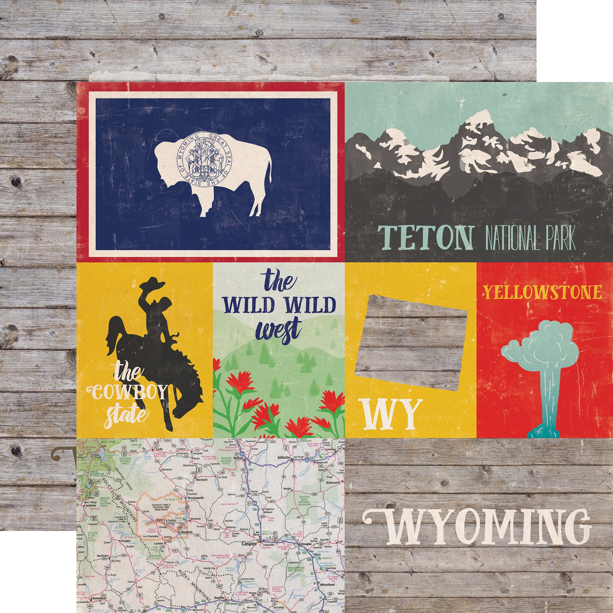 Stateside Collection Wyoming 12 x 12 Double-Sided Scrapbook Paper by Echo Park Paper