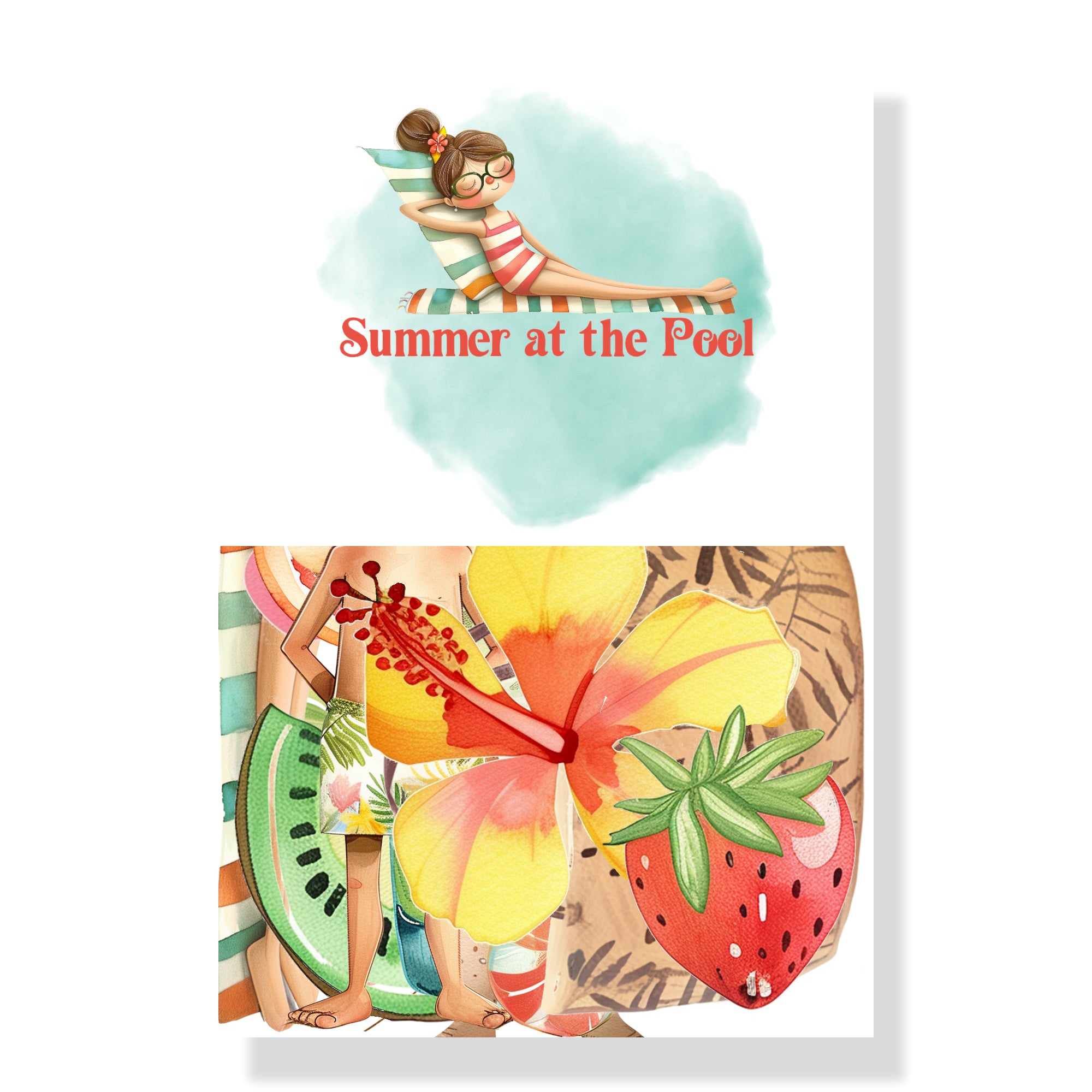 Summer at the Pool Collection Laser Cut Scrapbook Ephemera Embellishments by SSC Designs