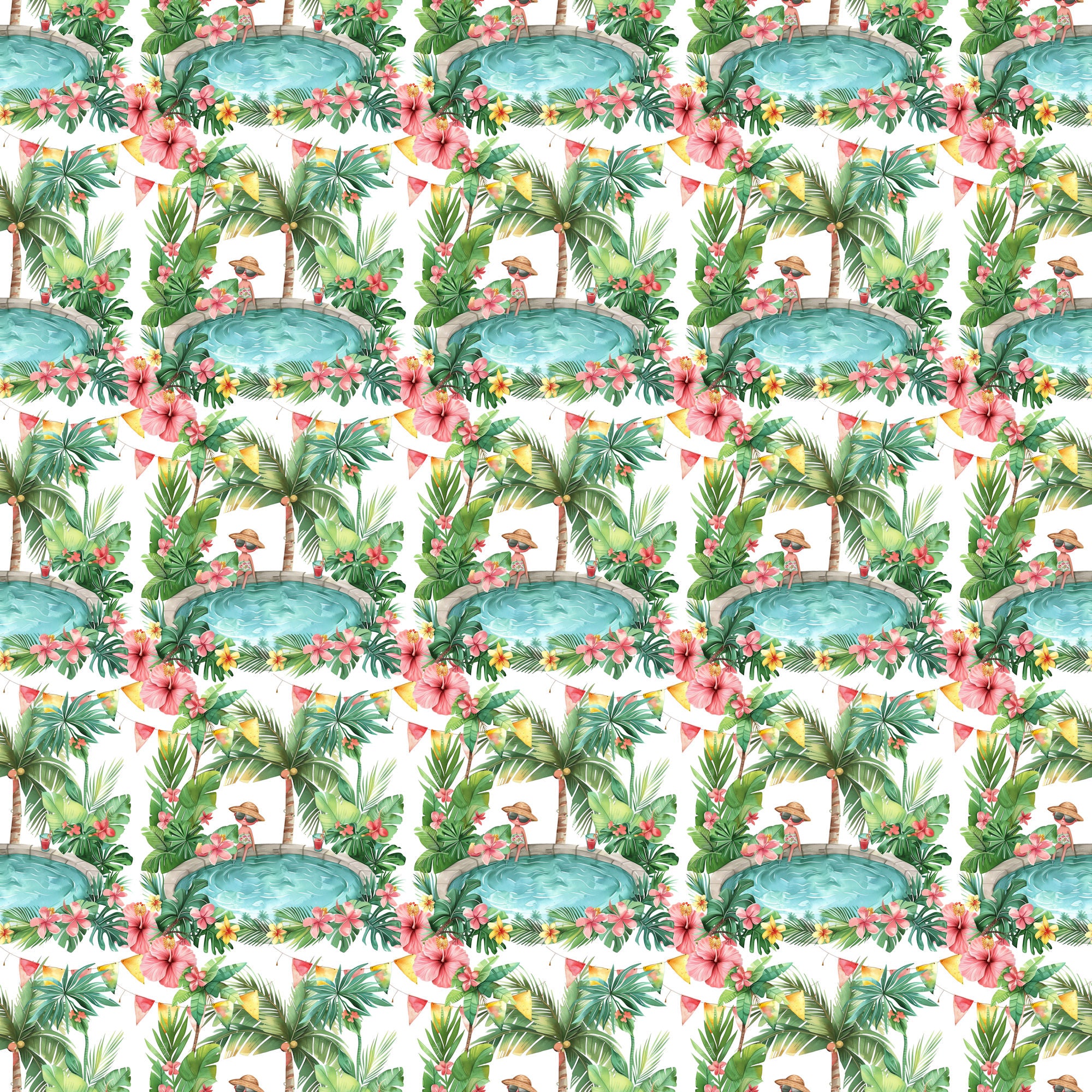 Summer at the Pool Collection At The Pool 12 x 12 Double-Sided Scrapbook Paper by SSC Designs