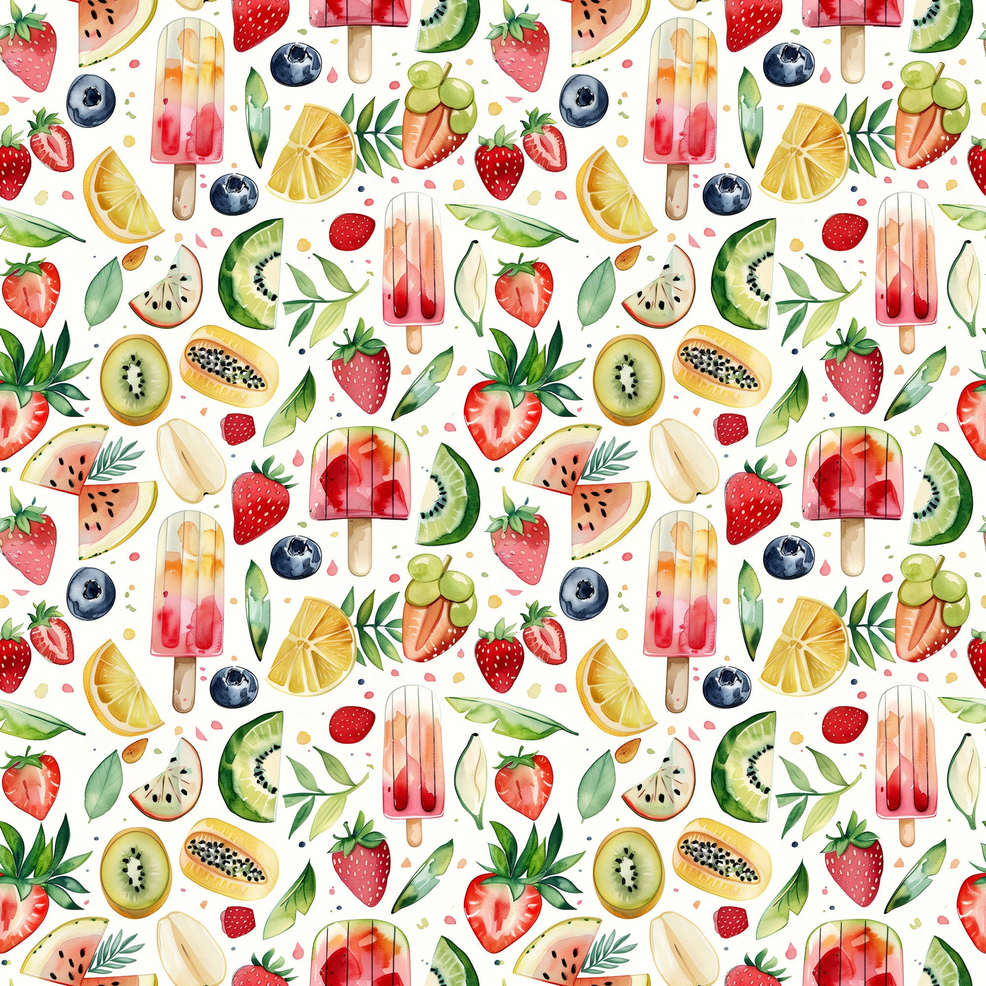 Summer at the Pool Collection Fruit Bars 12 x 12 Double-Sided Scrapbook Paper by SSC Designs