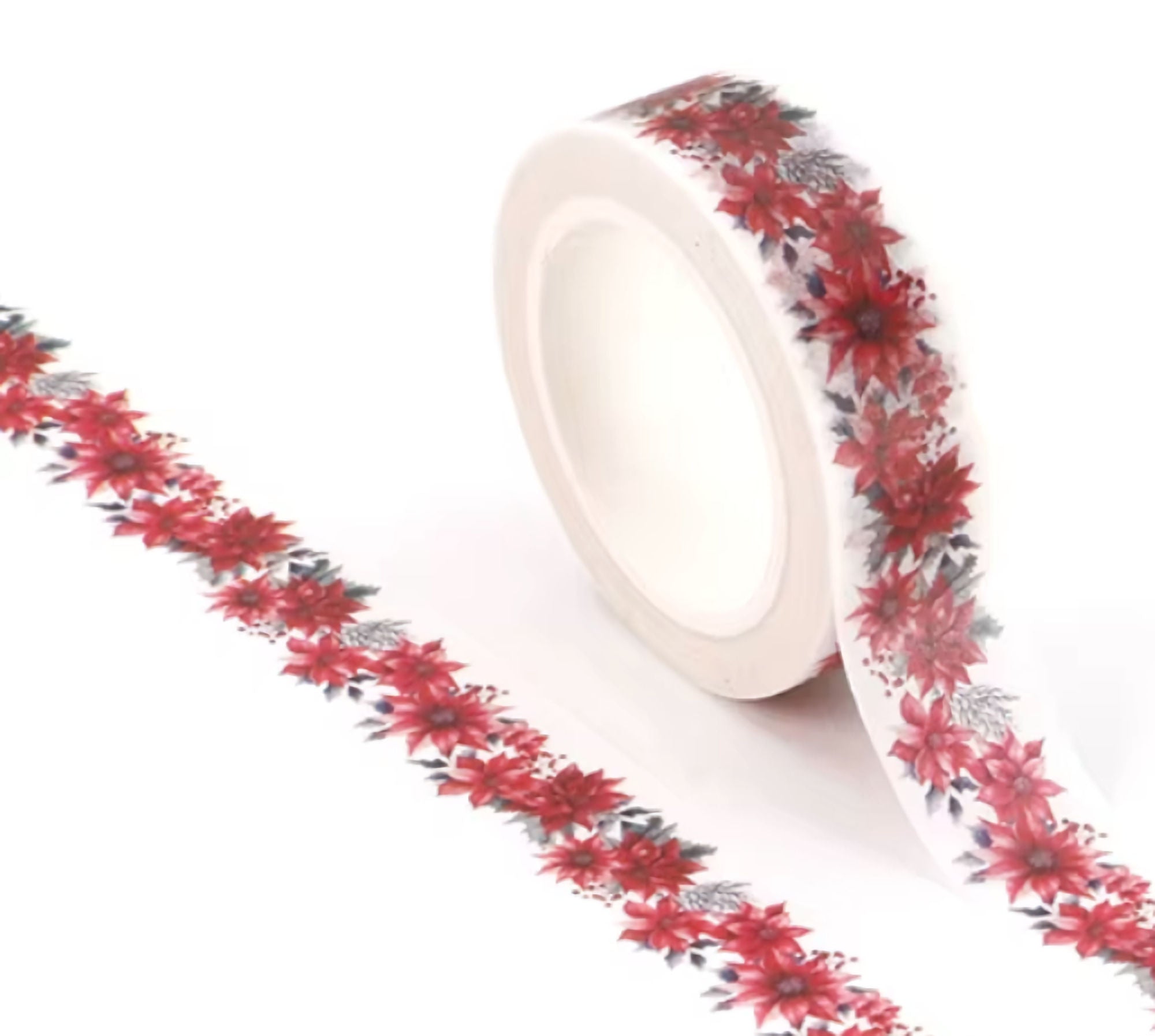 TW Collection Christmas Pretty Poinsettias Scrapbook Washi Tape by SSC Designs - 15mm x 30 Feet