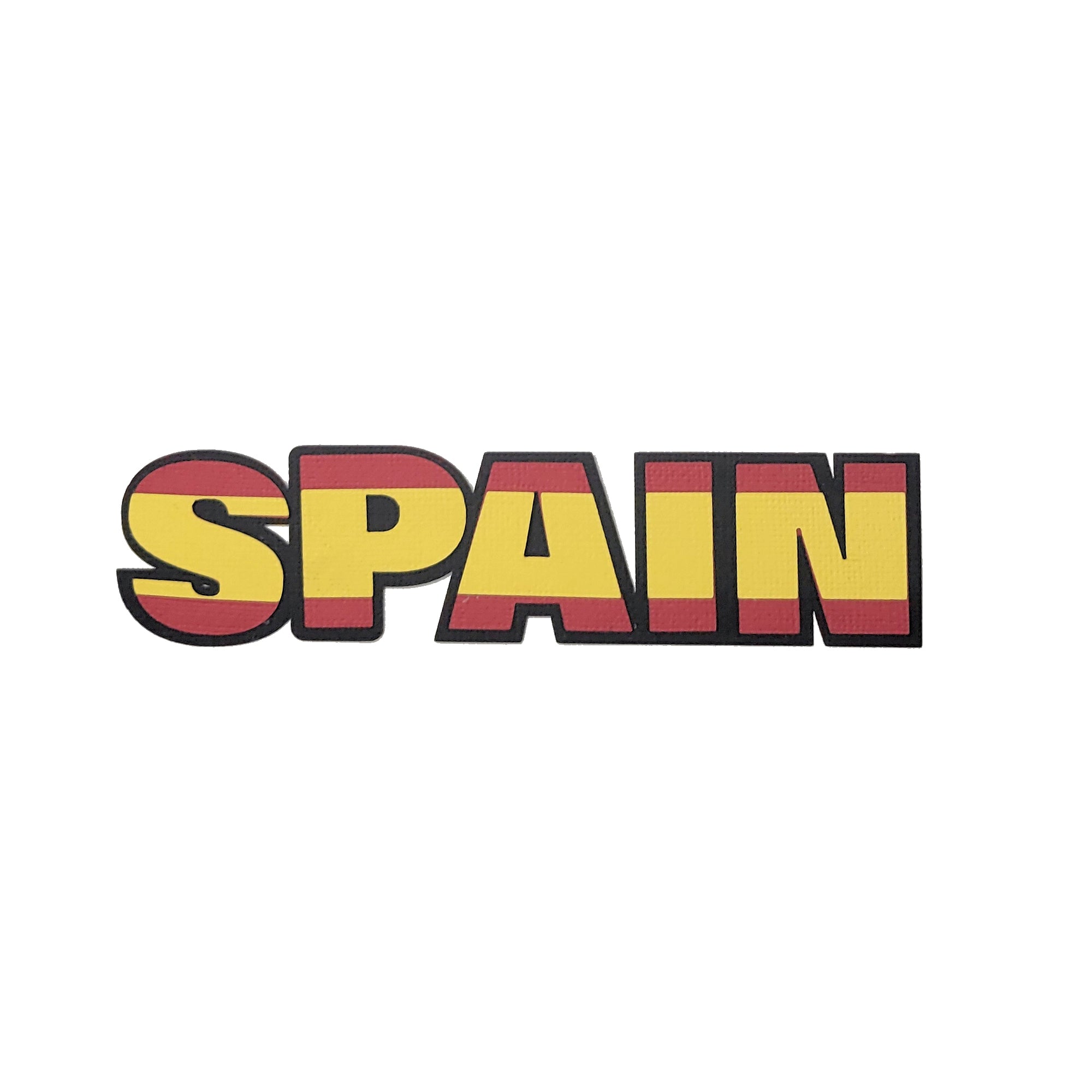 SPAIN Title 6 x 1.5 Fully-Assembled Laser Cut Scrapbook Embellishment by SSC Laser Designs