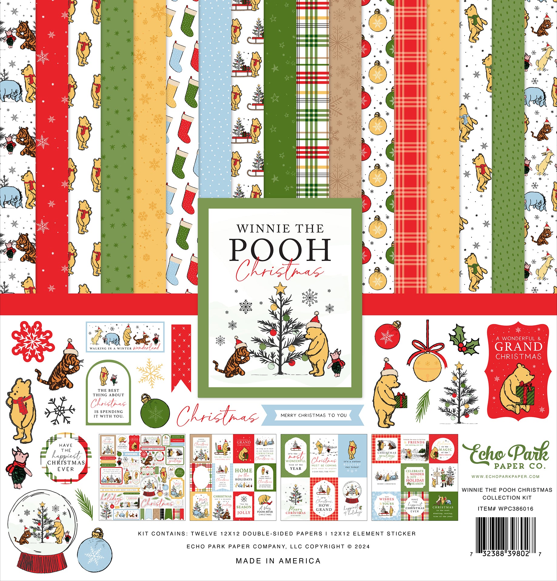 Winnie The Pooh Christmas Collection 13-Piece Collection Kit by Echo Park Paper