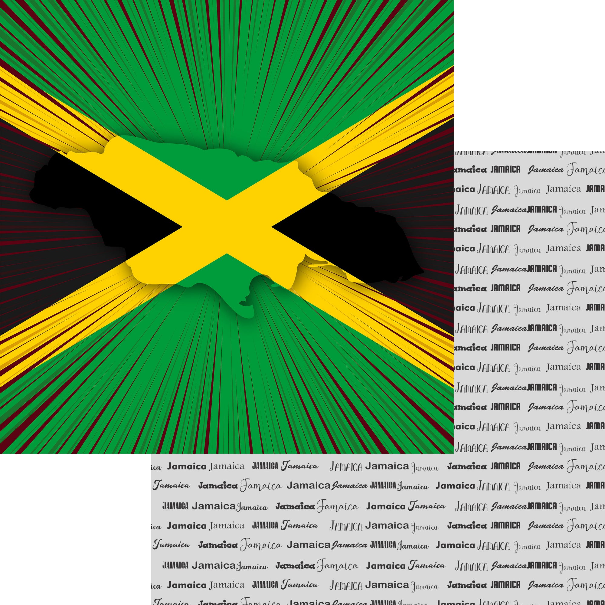 World Traveler Collection Jamaica Flag 12 x 12 Double-Sided Scrapbook Paper by SSC Designs