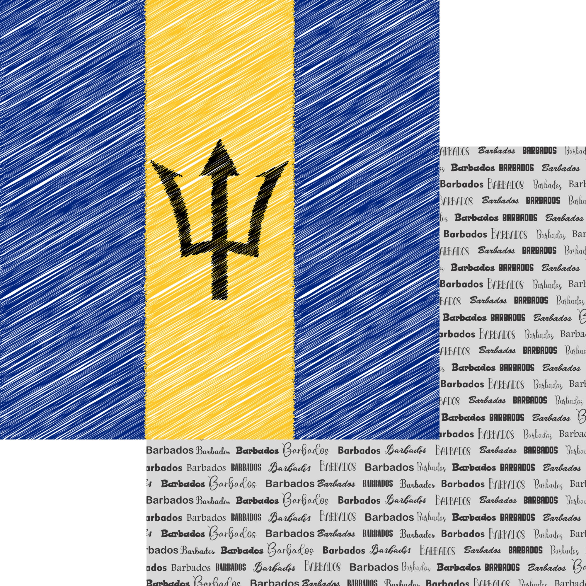 World Traveler Collection Barbados Flag 12 x 12 Double-Sided Scrapbook Paper by SSC Designs