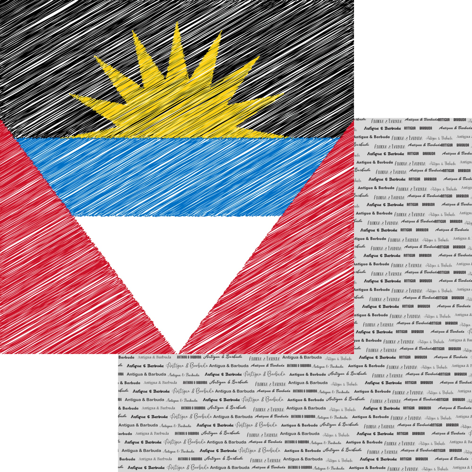 World Traveler Collection Antigua & Barbuda Flag 12 x 12 Double-Sided Scrapbook Paper by SSC Designs