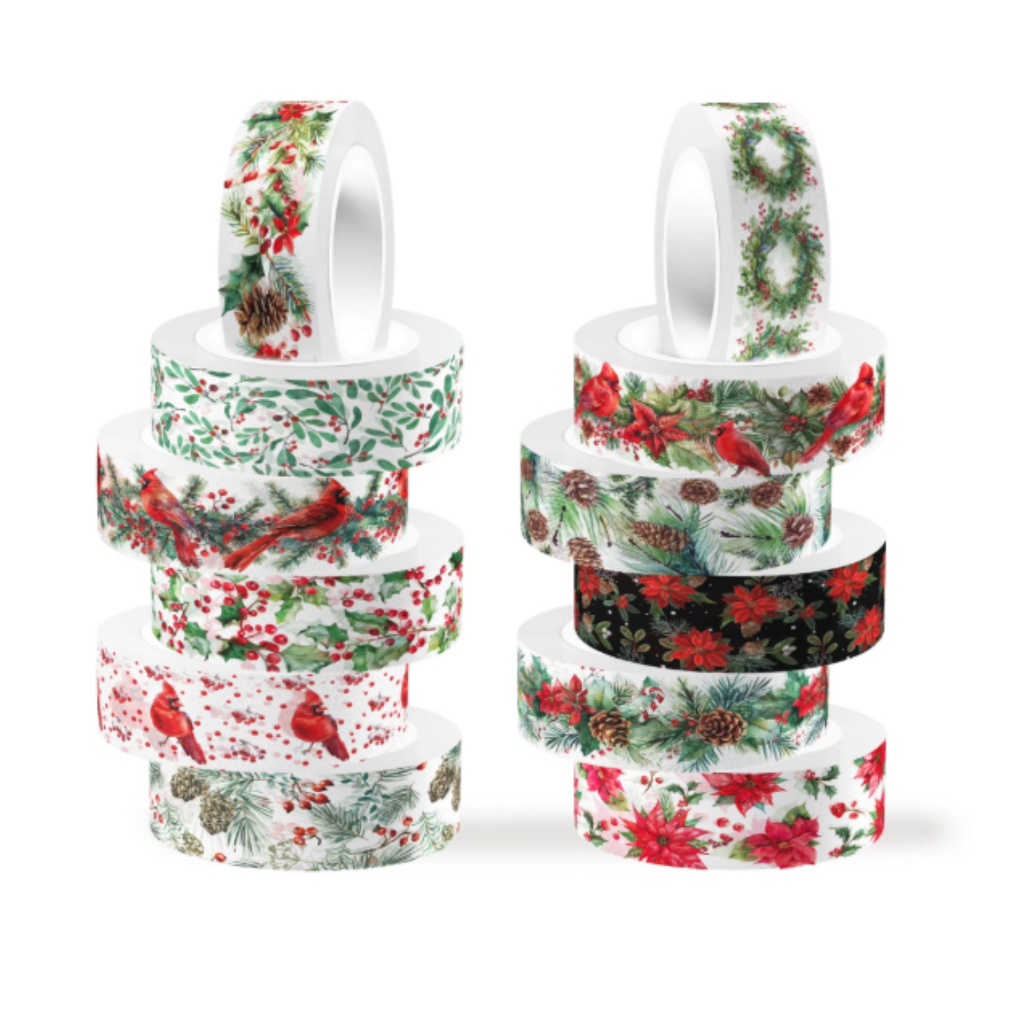 Whimsical Washi Tape Collection Watercolor Christmas Decorative Scrapbook Washi Tape by SSC Designs - 10 Rolls