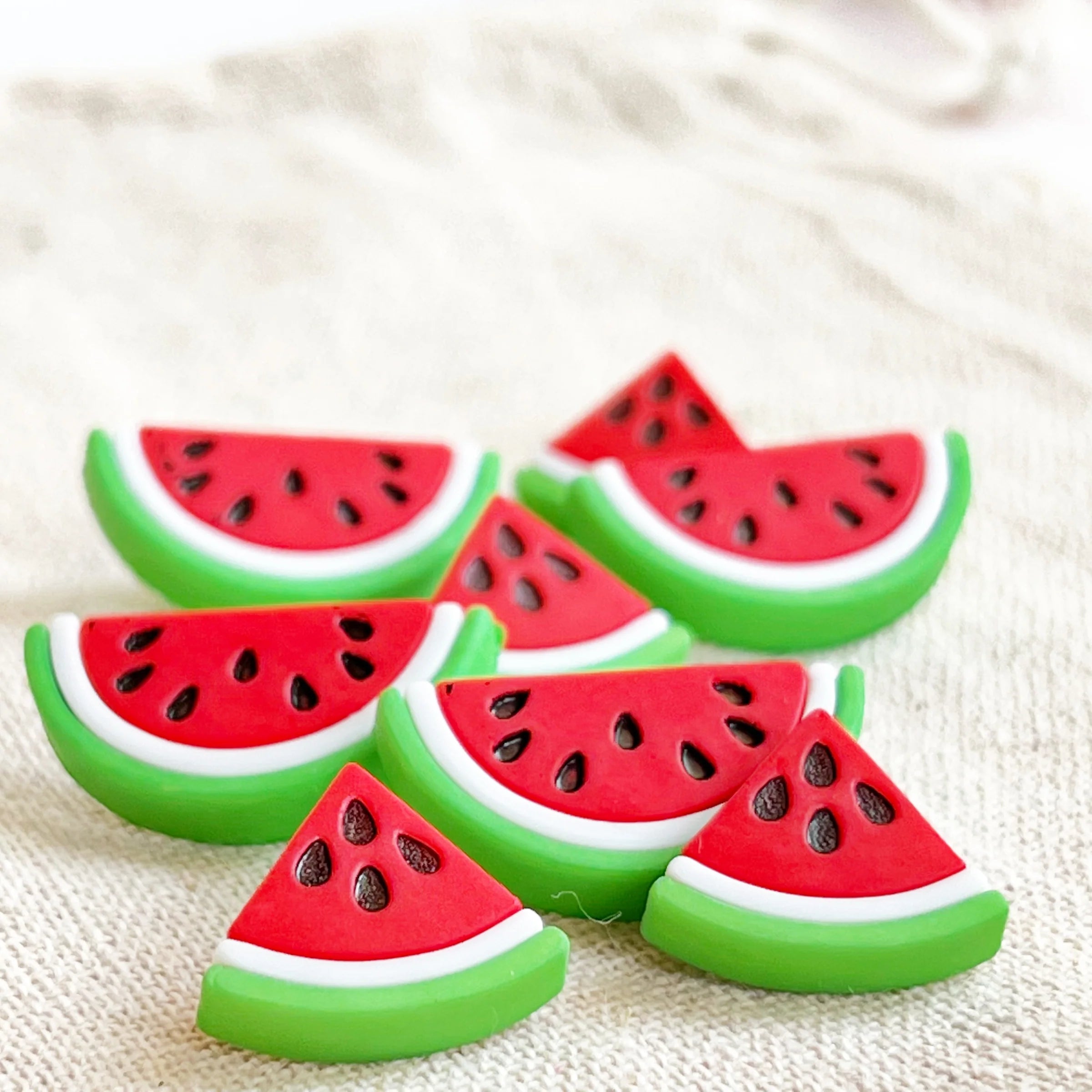 Dress It Up Collection Watermelon Scrapbook Buttons by Jesse James - Pkg. of 8