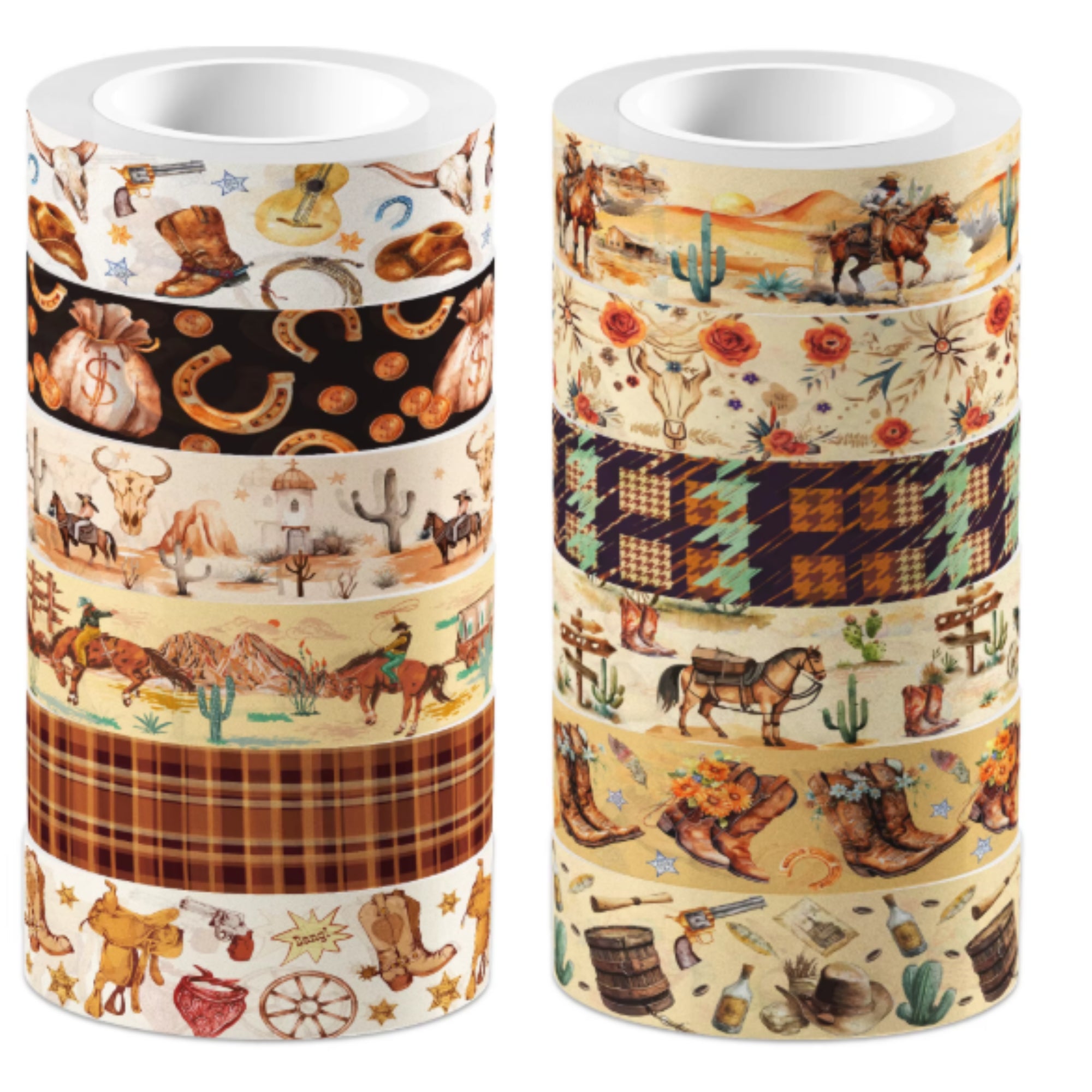 Whimsical Washi Tape Collection Western Desert Decorative Scrapbook Washi Tape by SSC Designs - 10 Rolls