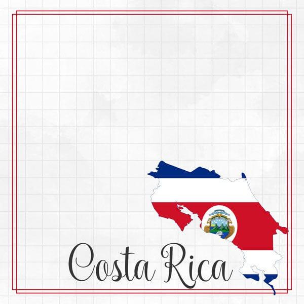 Travel Adventure Collection Costa Rica Border 12 x 12 Double-Sided Scrapbook Paper by Scrapbook Customs