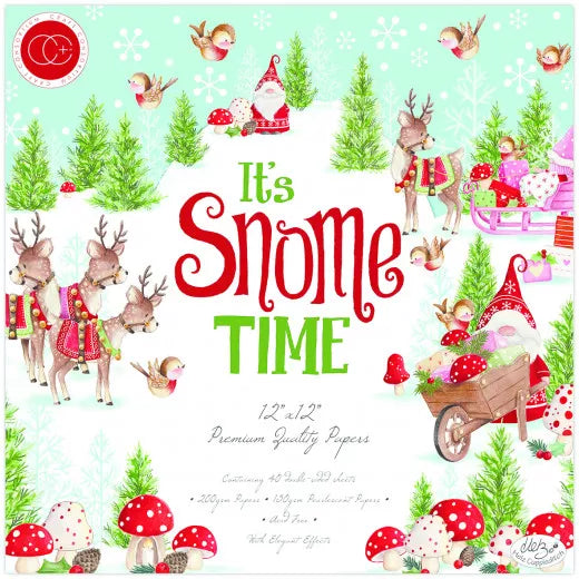 It's Snome Time Gnome 12 x 12 Premium Scrapbook Paper Pack by Craft Consortium - 40 Sheets