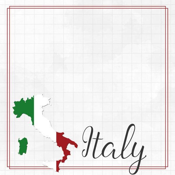 Travel Adventure Collection Italy Border 12 x 12 Double-Sided Scrapbook Paper by Scrapbook Customs