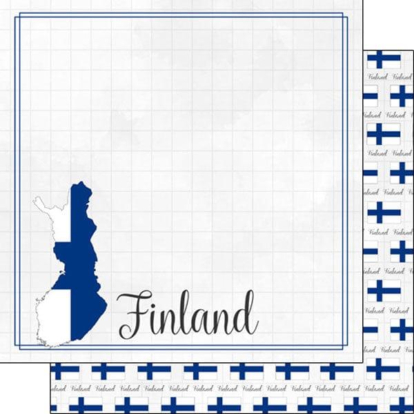 Travel Adventure Collection Finland Border 12 x 12 Double-Sided Scrapbook Paper by Scrapbook Customs